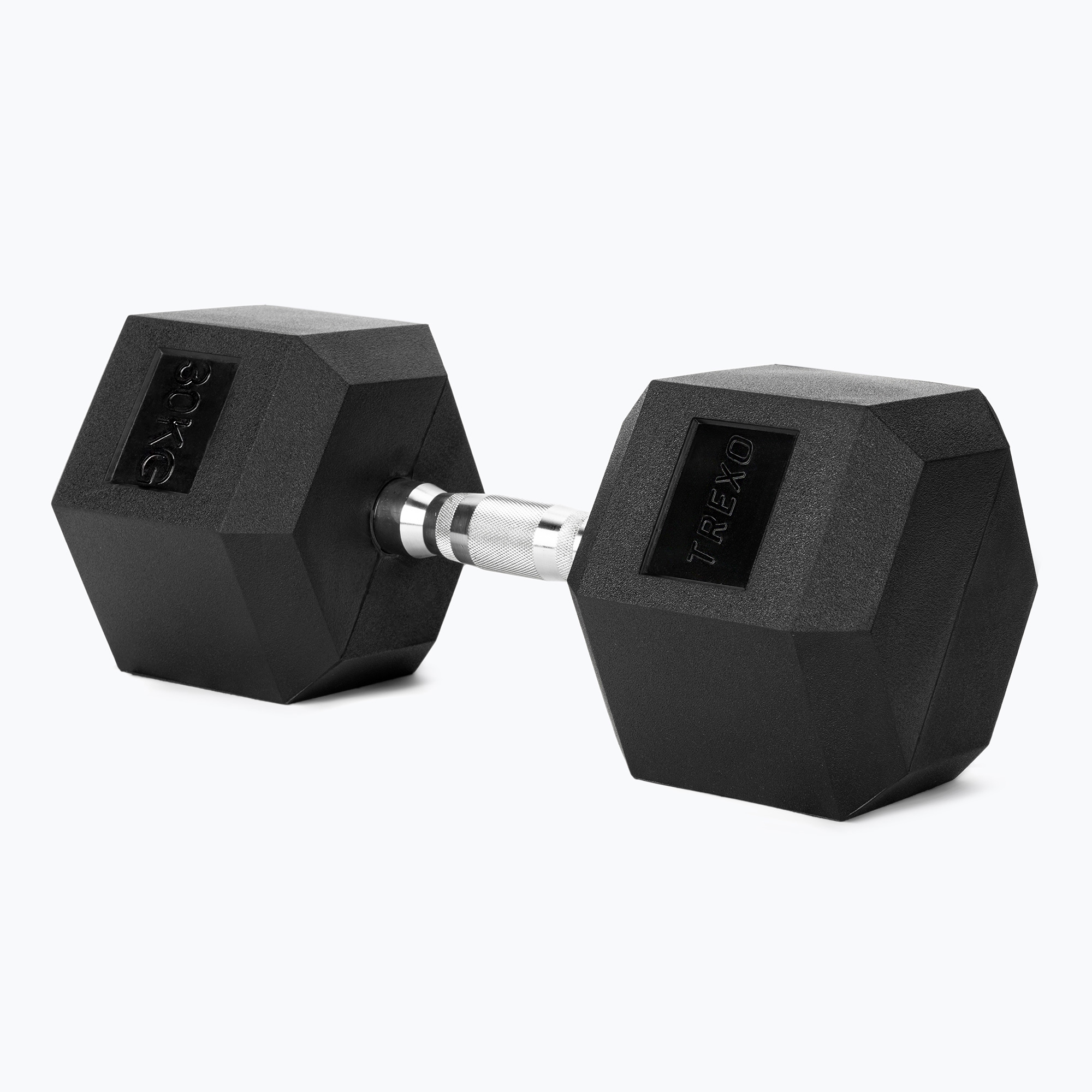 Hantel ogumowany TREXO Hex 30 kg 