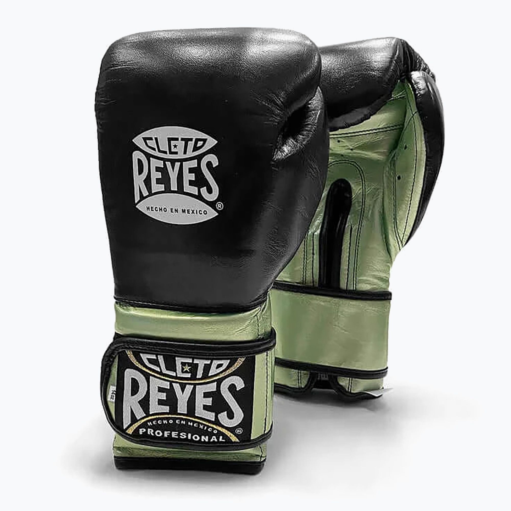 Rękawice bokserskie Cleto Reyes Velcro Sparring green metallic/black 