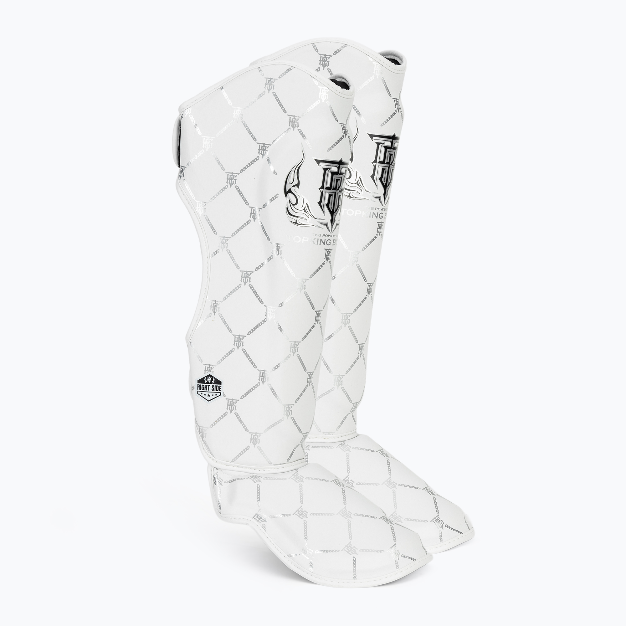 Ochraniacze piszczeli i stóp Top King Chain white/silver 