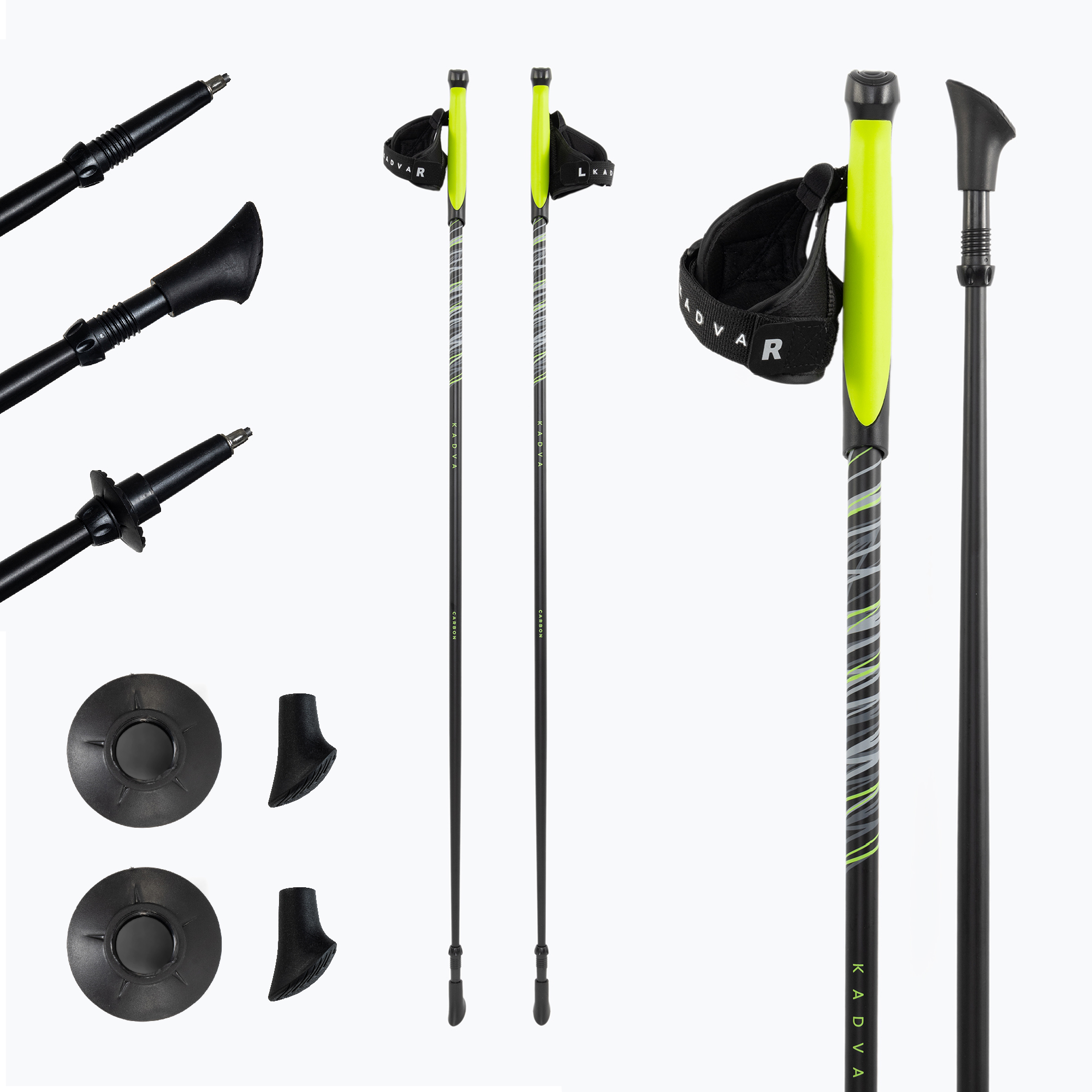 Kije nordic walking KADVA Raylan karbonowe szary 