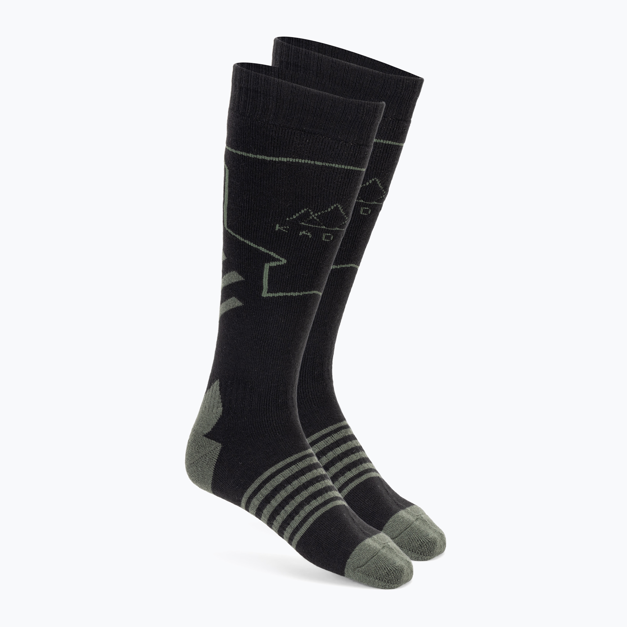 Pánske lyžiarske ponožky KADVA Skio black/green (Skio KDV-B4AP045-BLK)