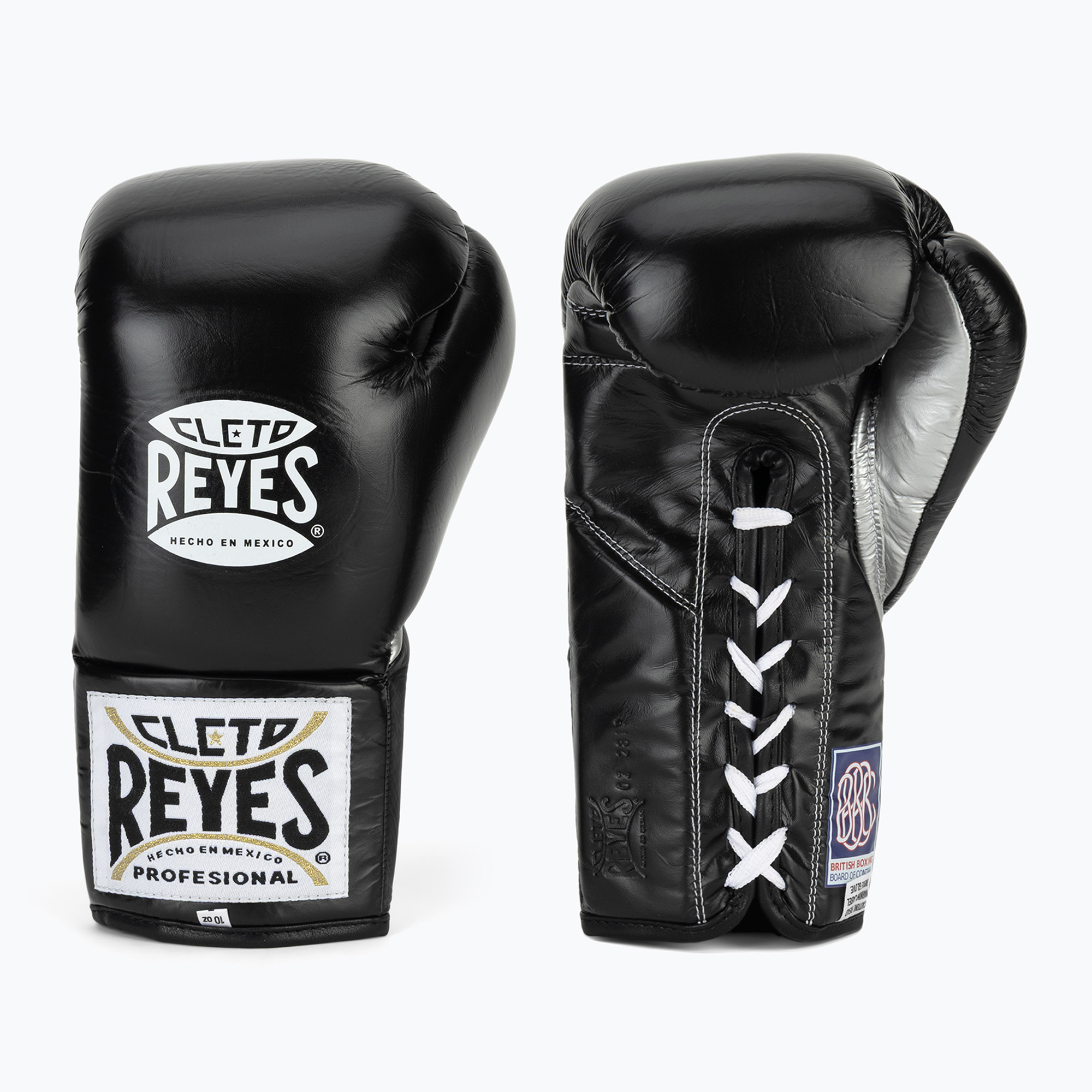 Боксови ръкавици Cleto Reyes Thumb in Cow Leather black/silver