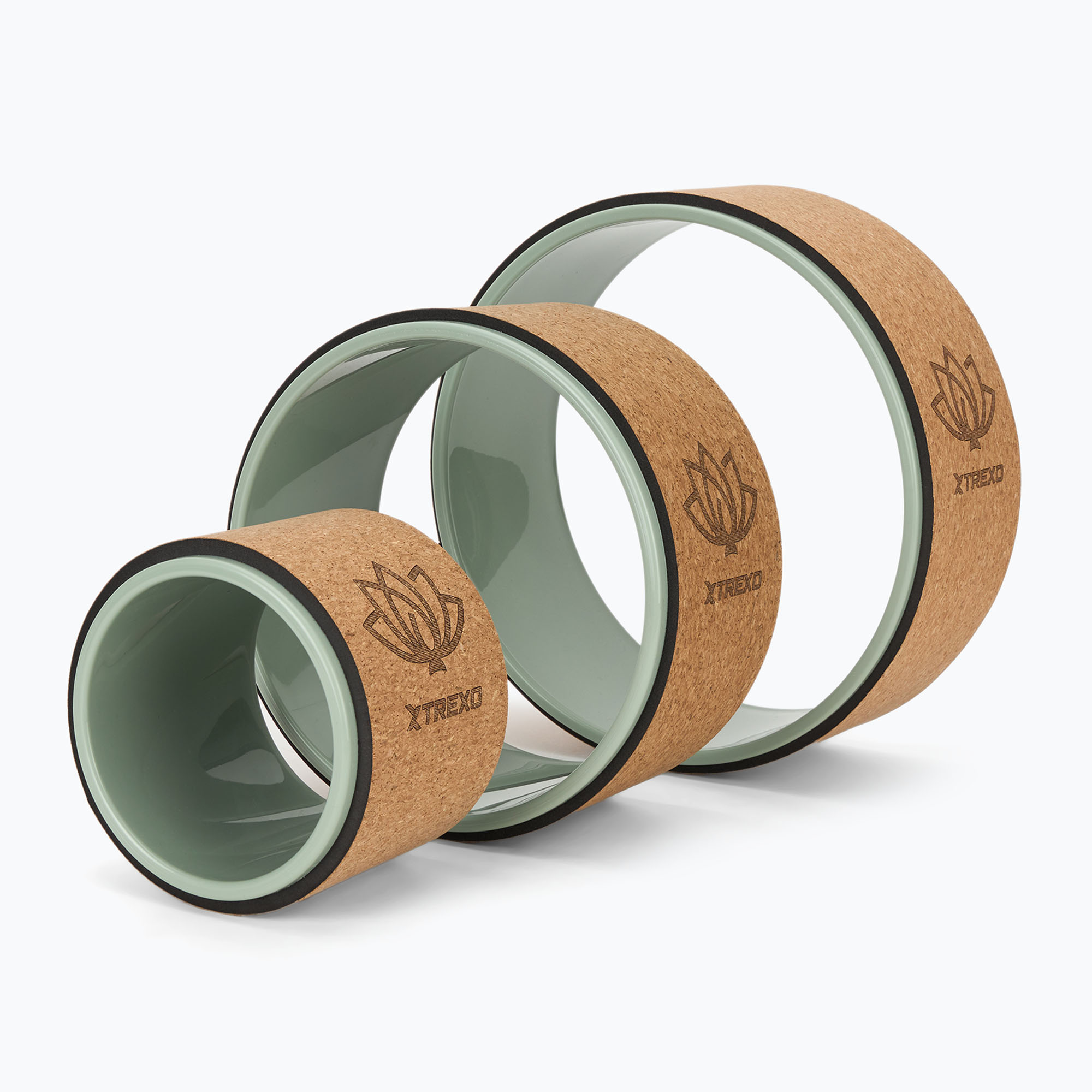 Yoga ring set 3 in 1 TREXO Flowheel olive