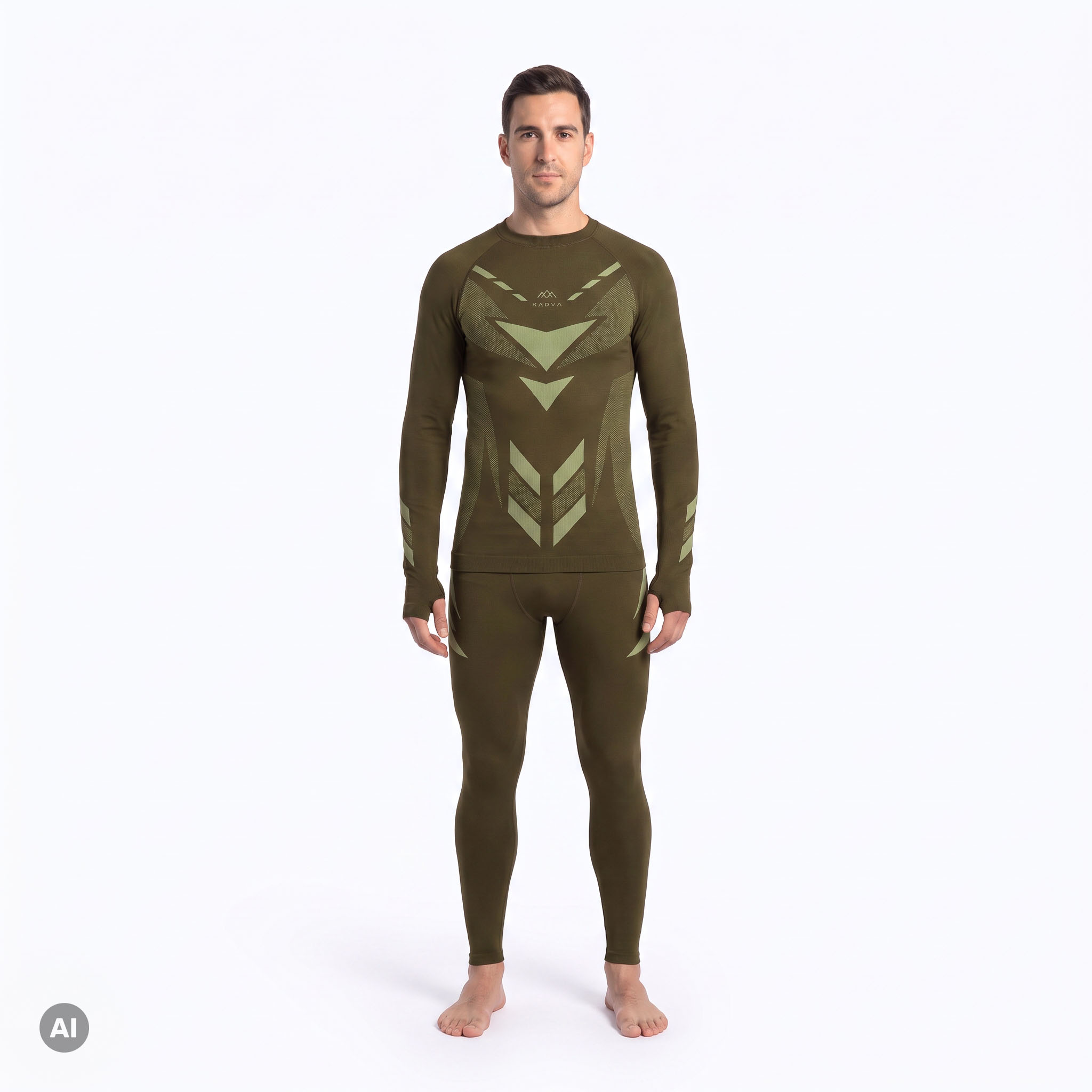 Мъжки комплект термобельо KADVA Alpinestep Thermo SH Light Plus Set Green