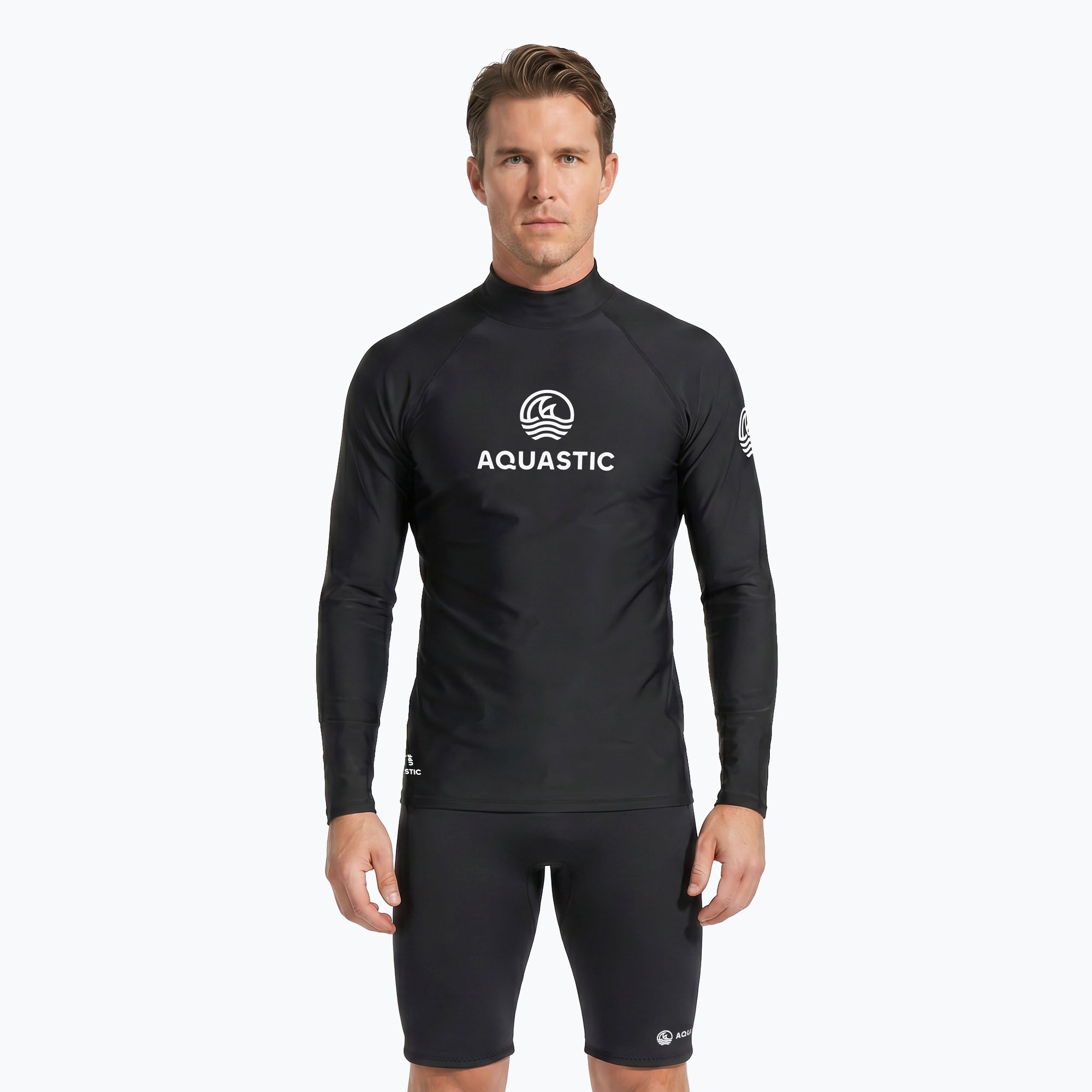 Longsleeve do pywania Aquastic RIMOS LS UV 50+ UPF czarny