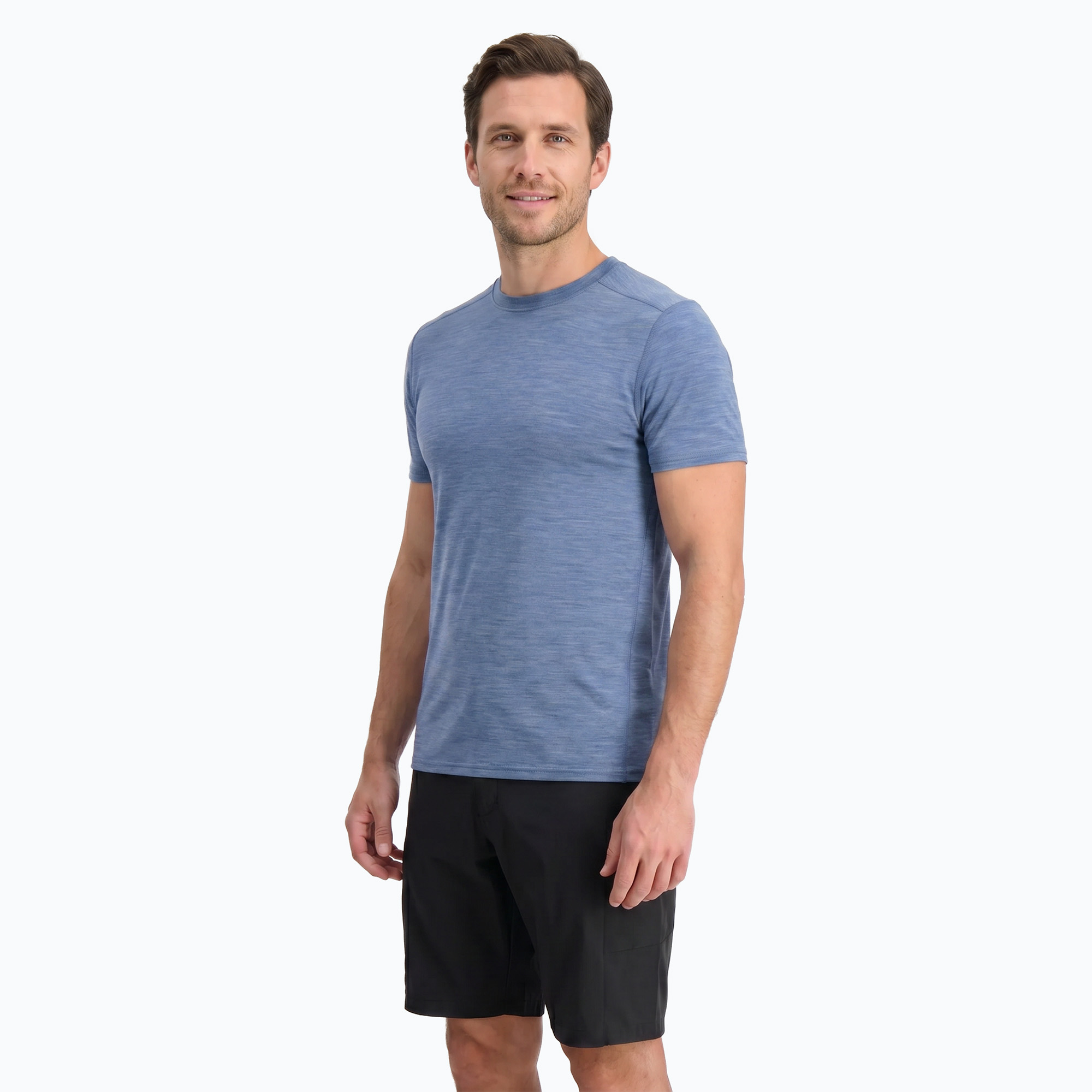 Koszulka termoaktywna męska WOOLCANO Merino 100% TEE0546 niebieska 
