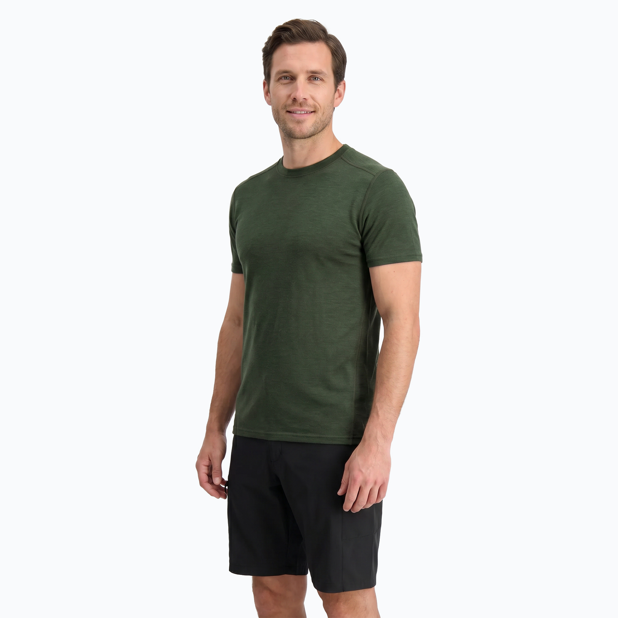 Koszulka termoaktywna męska WOOLCANO Merino 100% TEE0546 zielony 
