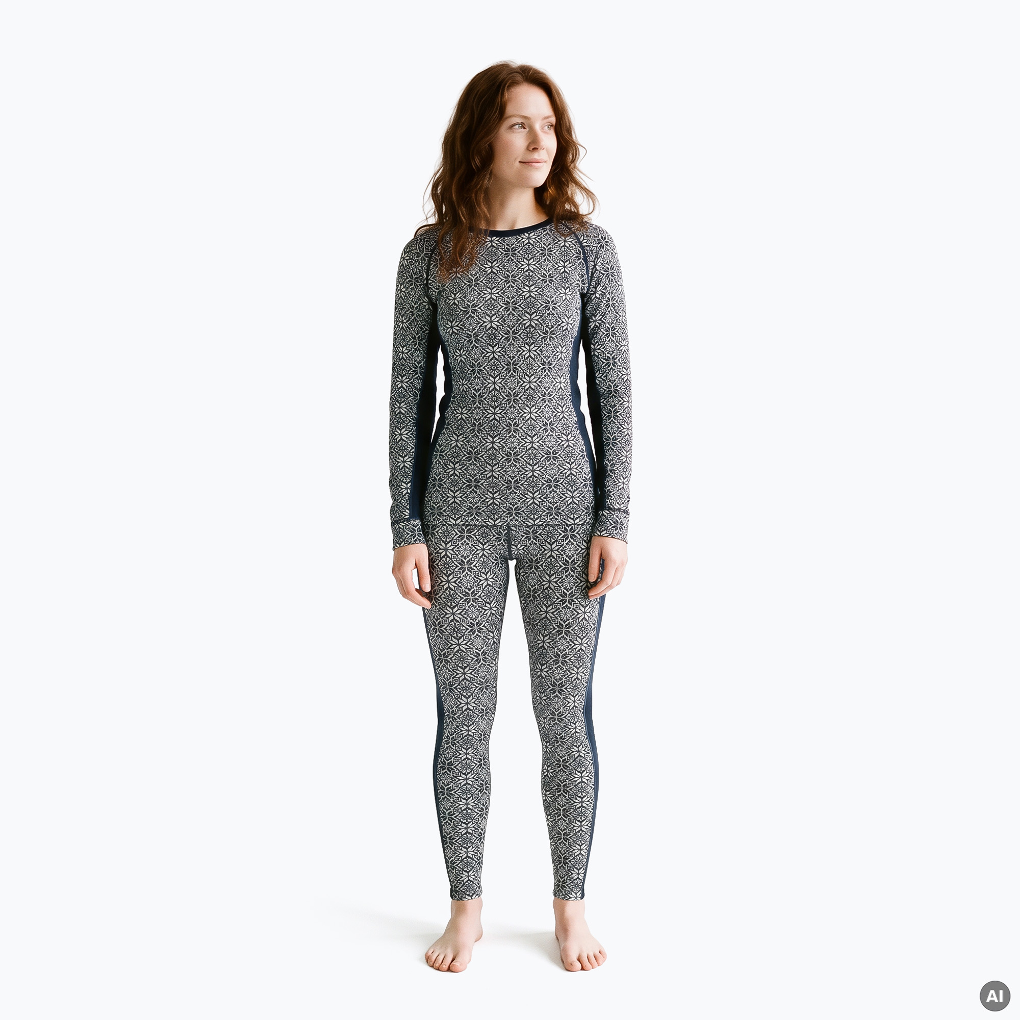 Komplet bielizny termoaktywnej damskiej WOOLCANO SET1109 100% merino granatowy | WYSYŁKA W 24H | 30 DNI NA ZWROT