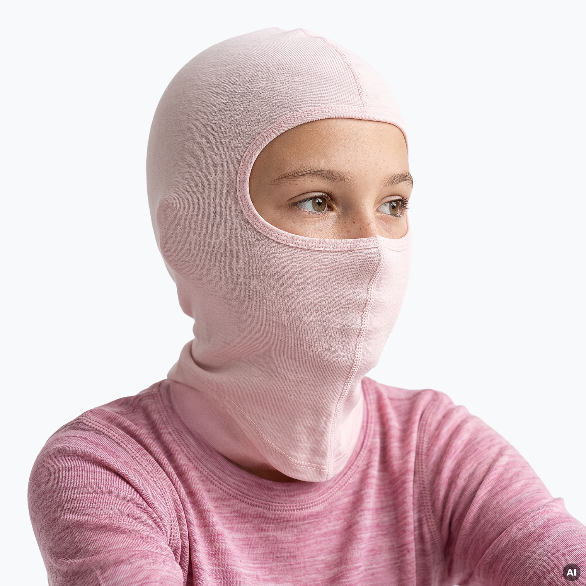 Детска шапка маска WOOLCANO BAL1117 Pink