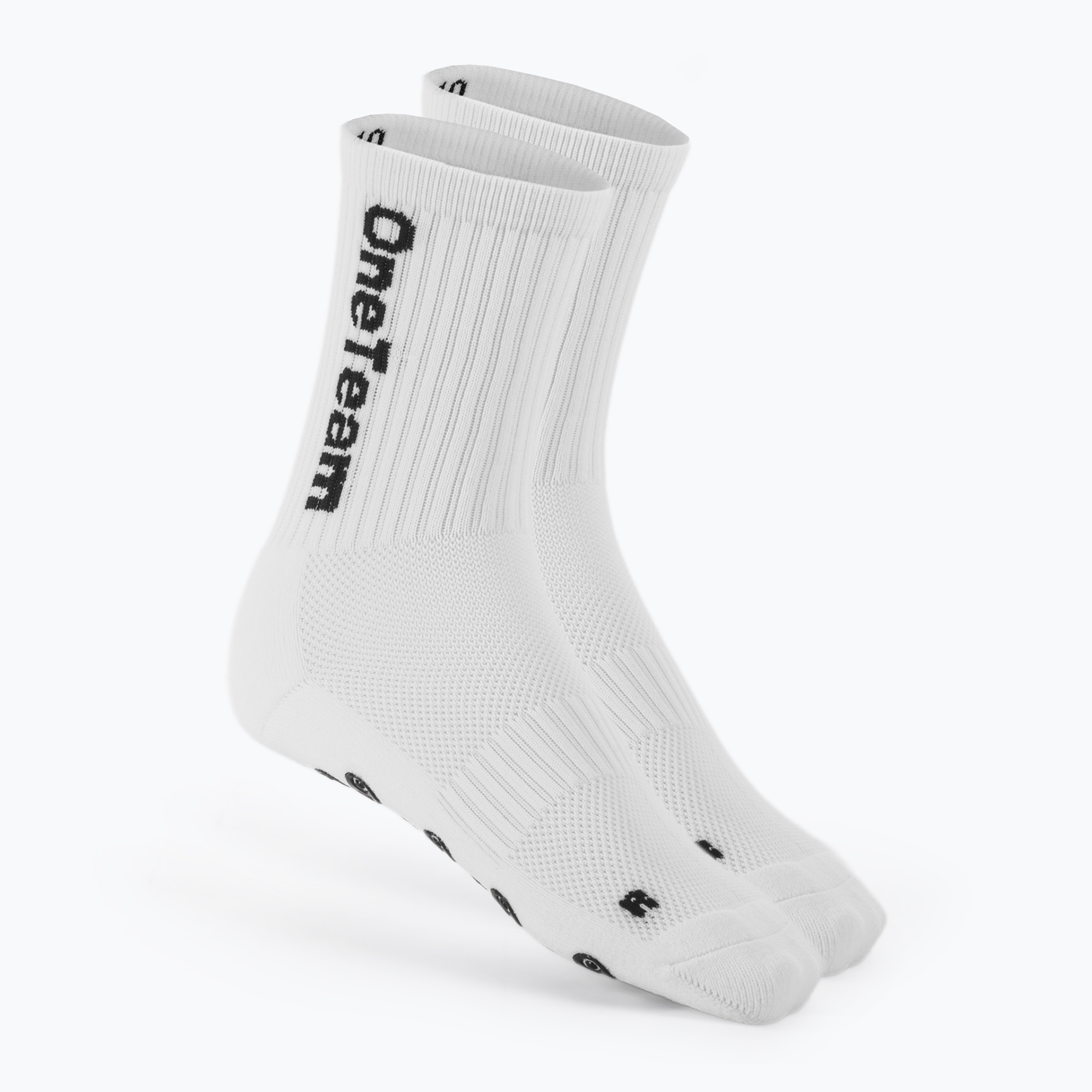 Детски футболни чорапи OneTeam Precision Grip non-slip 2-pack white