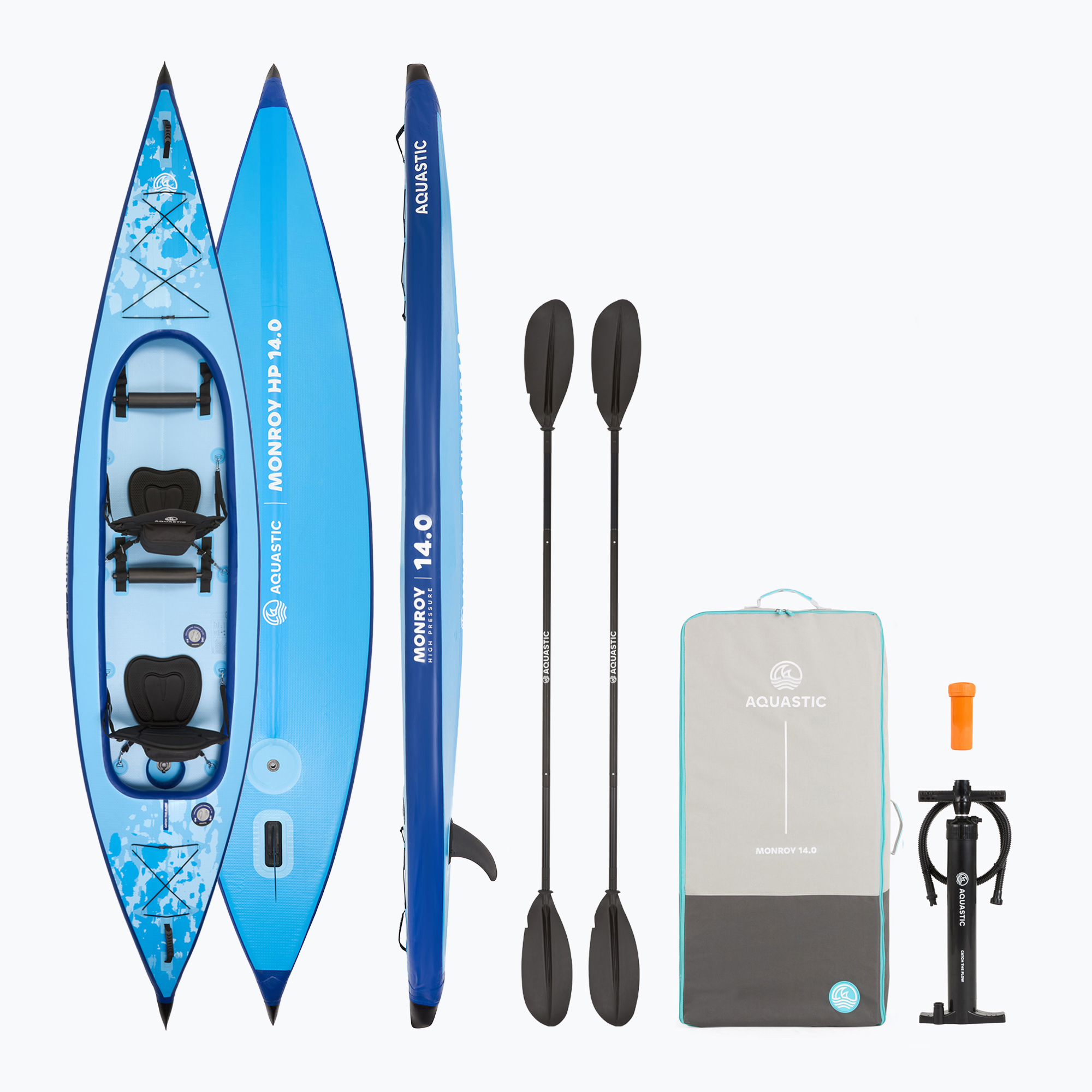 AQUASTIC Monroy 14'0" 427 cm blu kayak/SUP ibrido (427 cm) (Monroy 14'0" AQS-B5I184-BL)