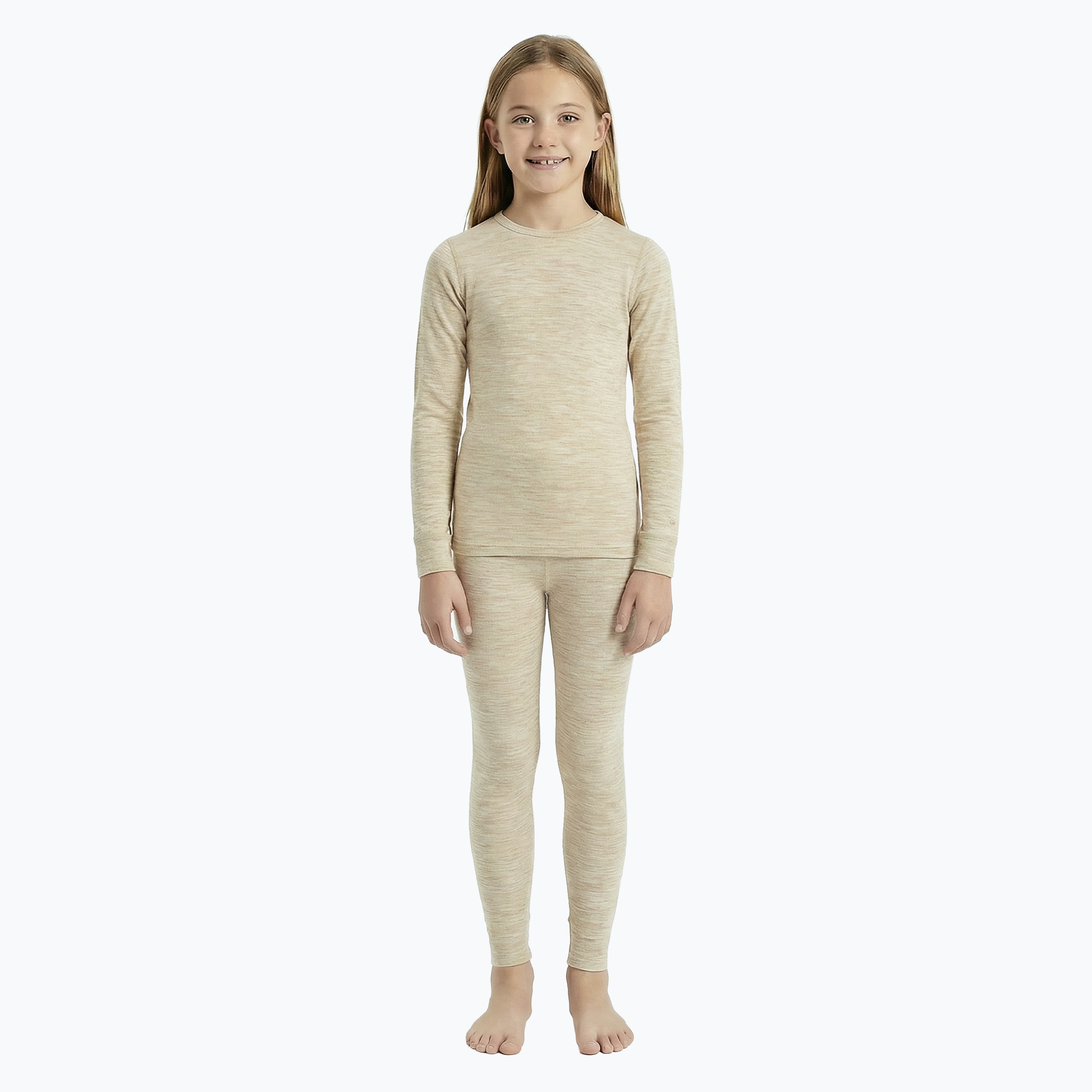 Детски комплект термо бельо WOOLCANO Merino SET0683 beige