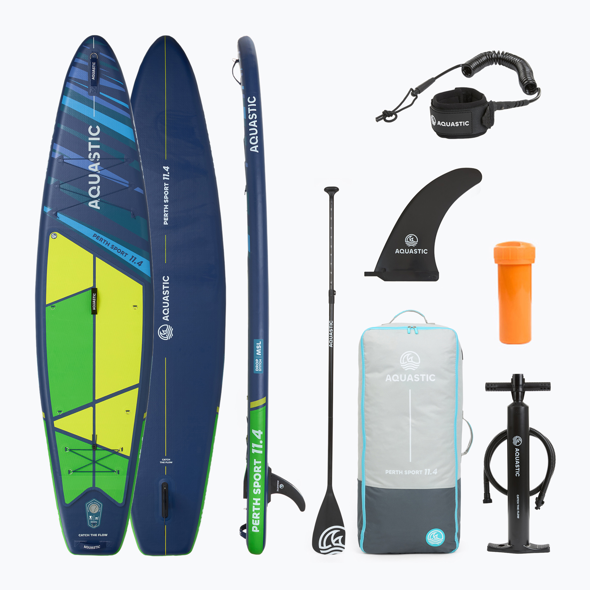 Zestaw deska SUP pompowana AQUASTIC Perth Sport 11'4