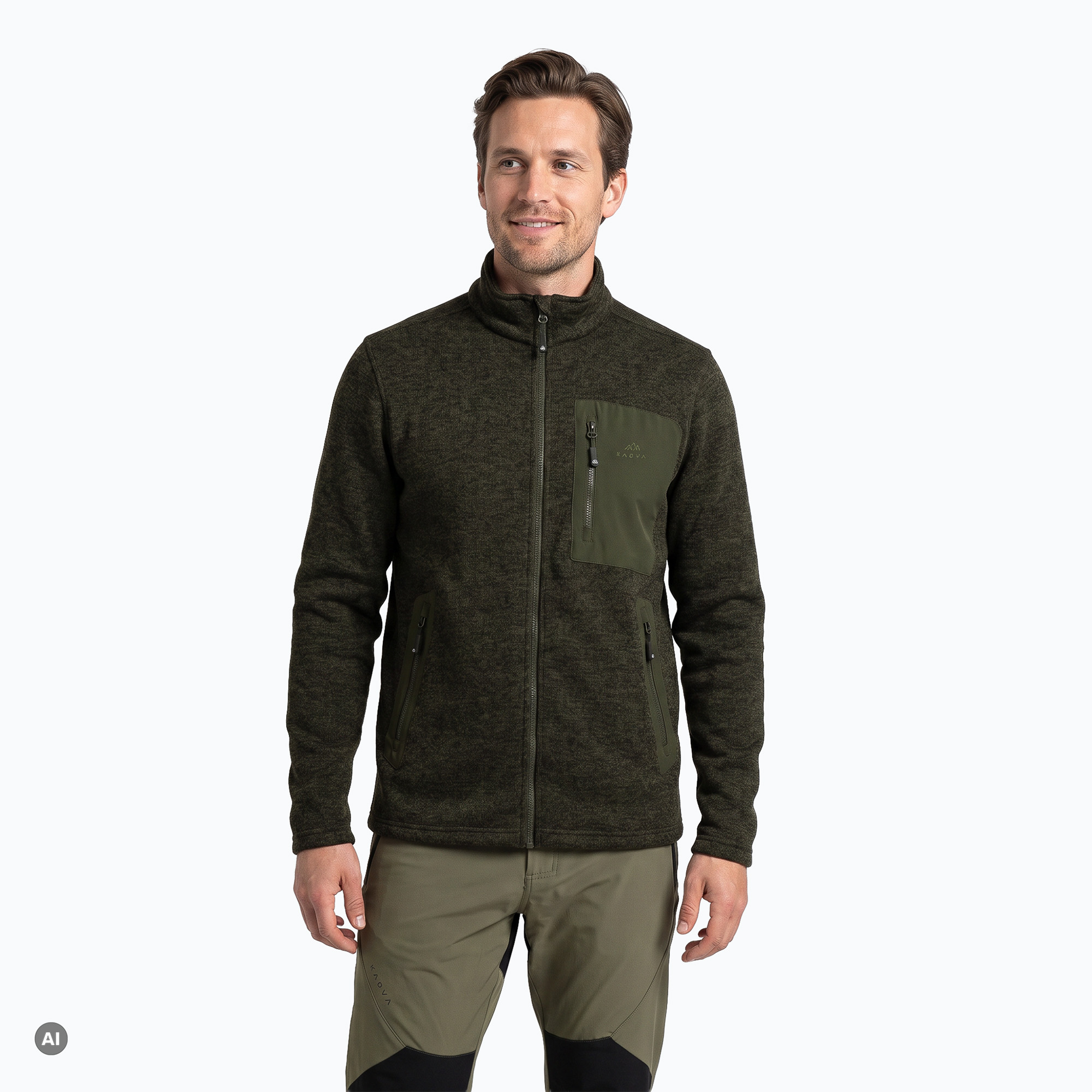 Bluza polarowa męska KADVA Wanderleaf zielony