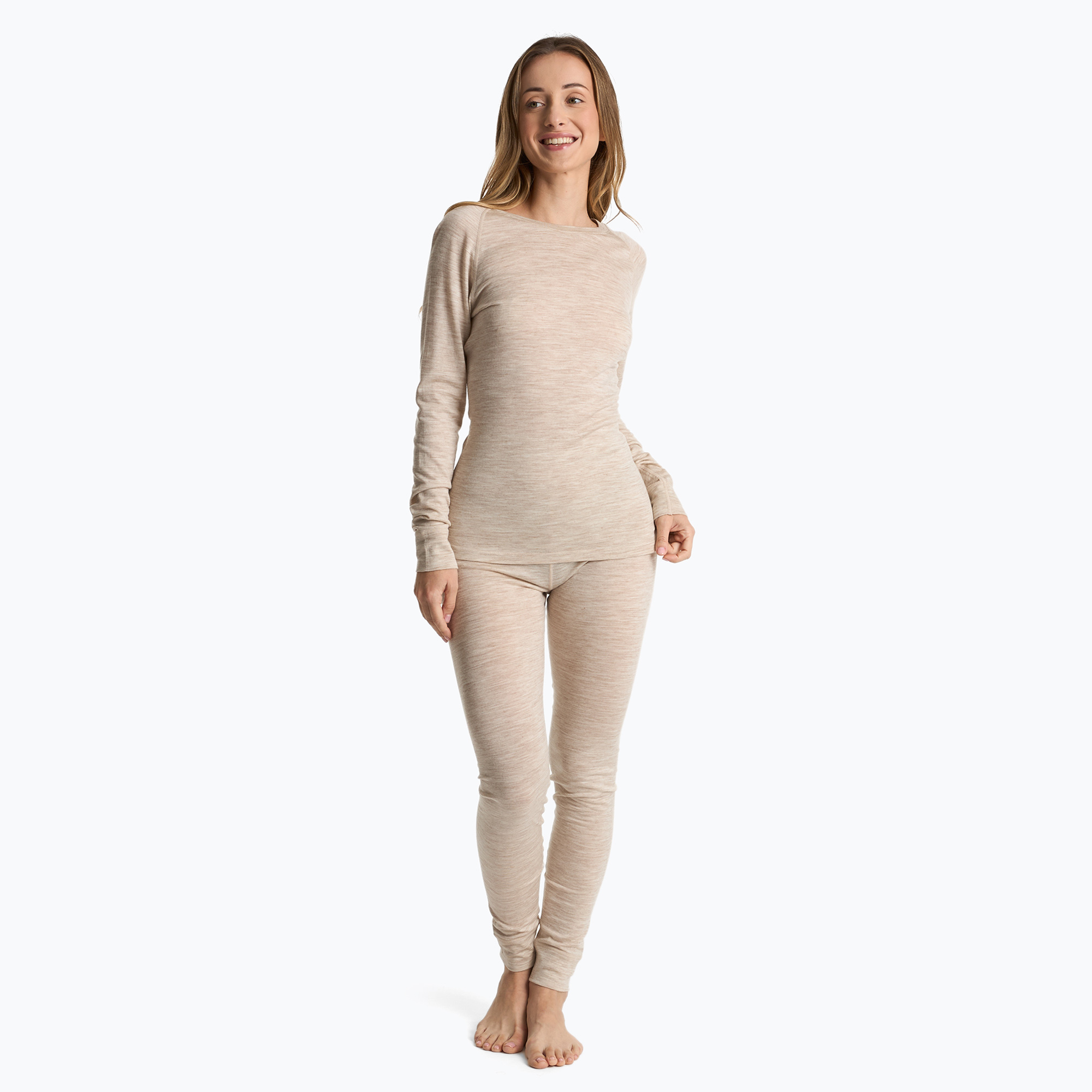 Dámska termo bielizeň WOOLCANO Merino 100% SET0543 beige