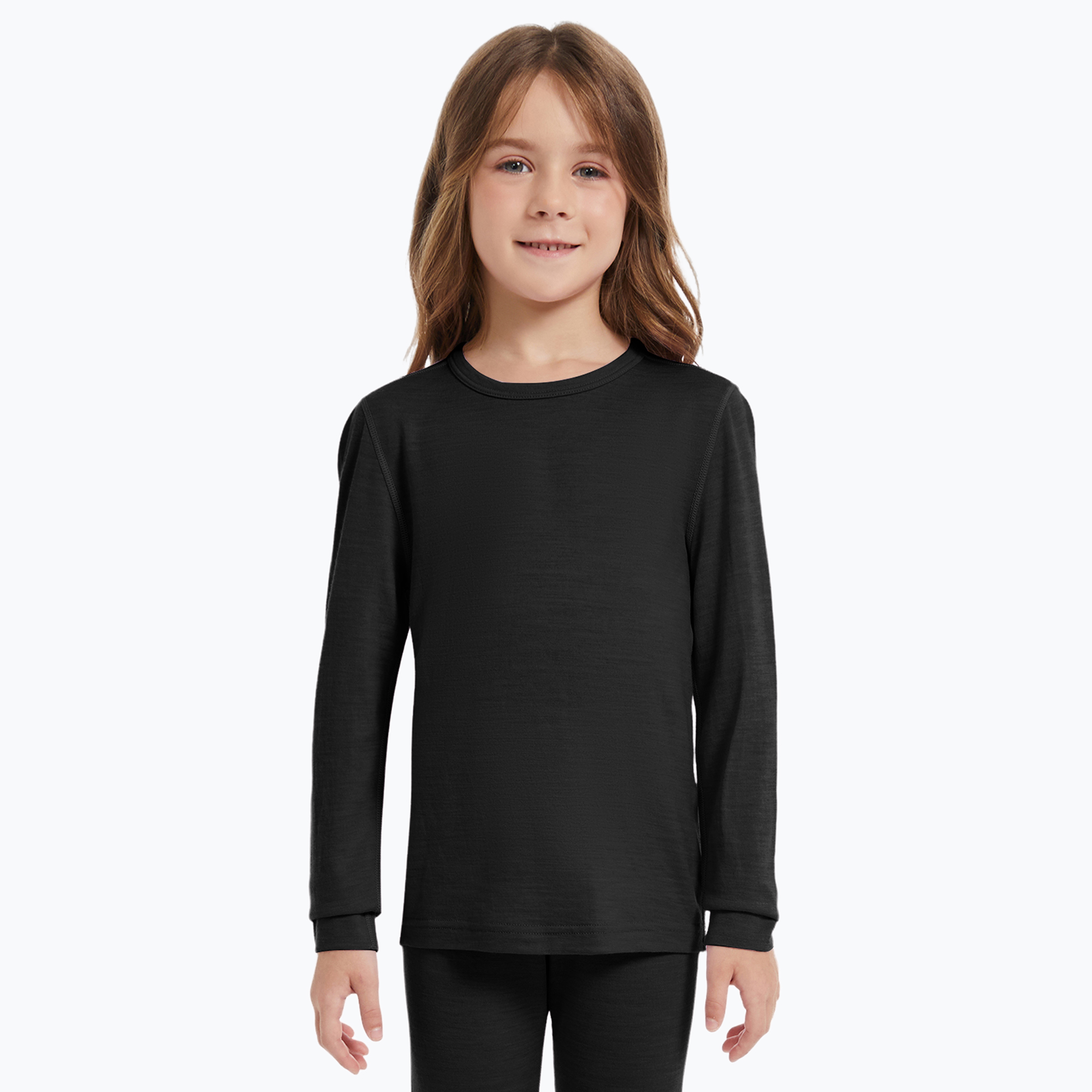 Детски термоактивен суитшърт WOOLCANO 100% MERINO TOP00947 black
