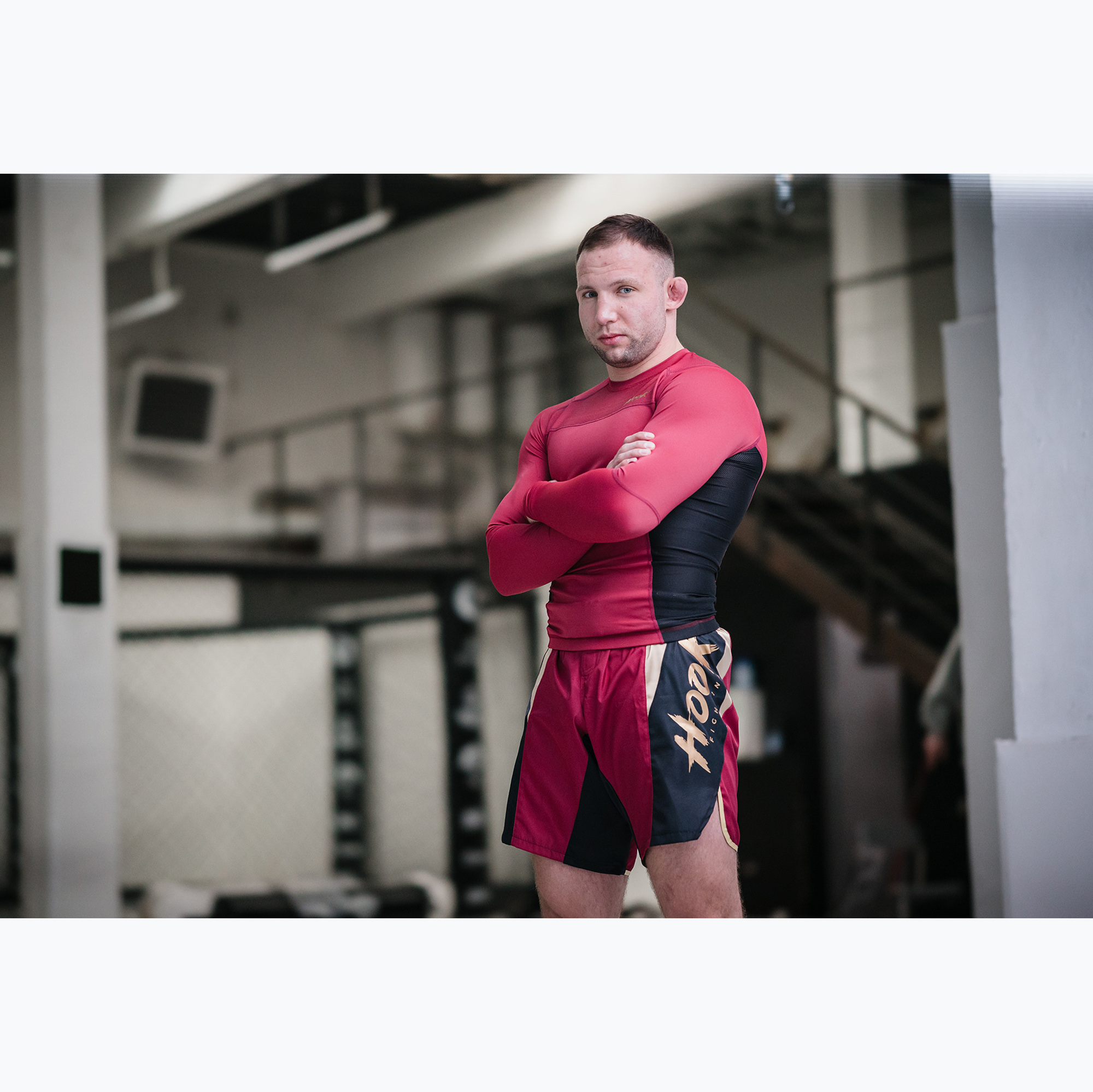 Spodenki treningowe męskie HOOK FIGHTING Ready To Spar czerwony 