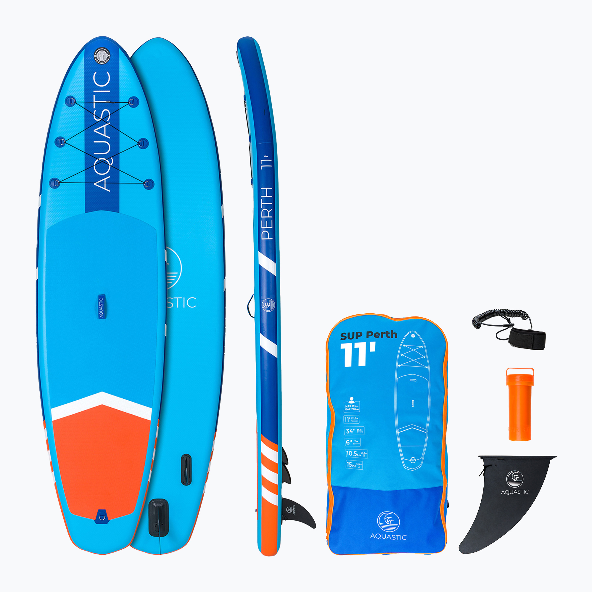 Deska SUP AQUASTIC Perth 11' allround niebieska 