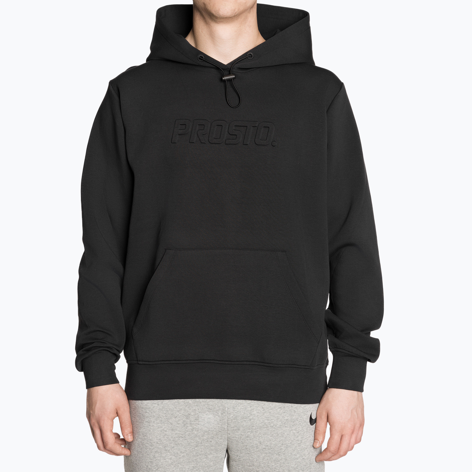Pánska mikina s kapucňou PROSTO Interlock Logy black (Interlock Hoodie Logy KL241MSWE2112)