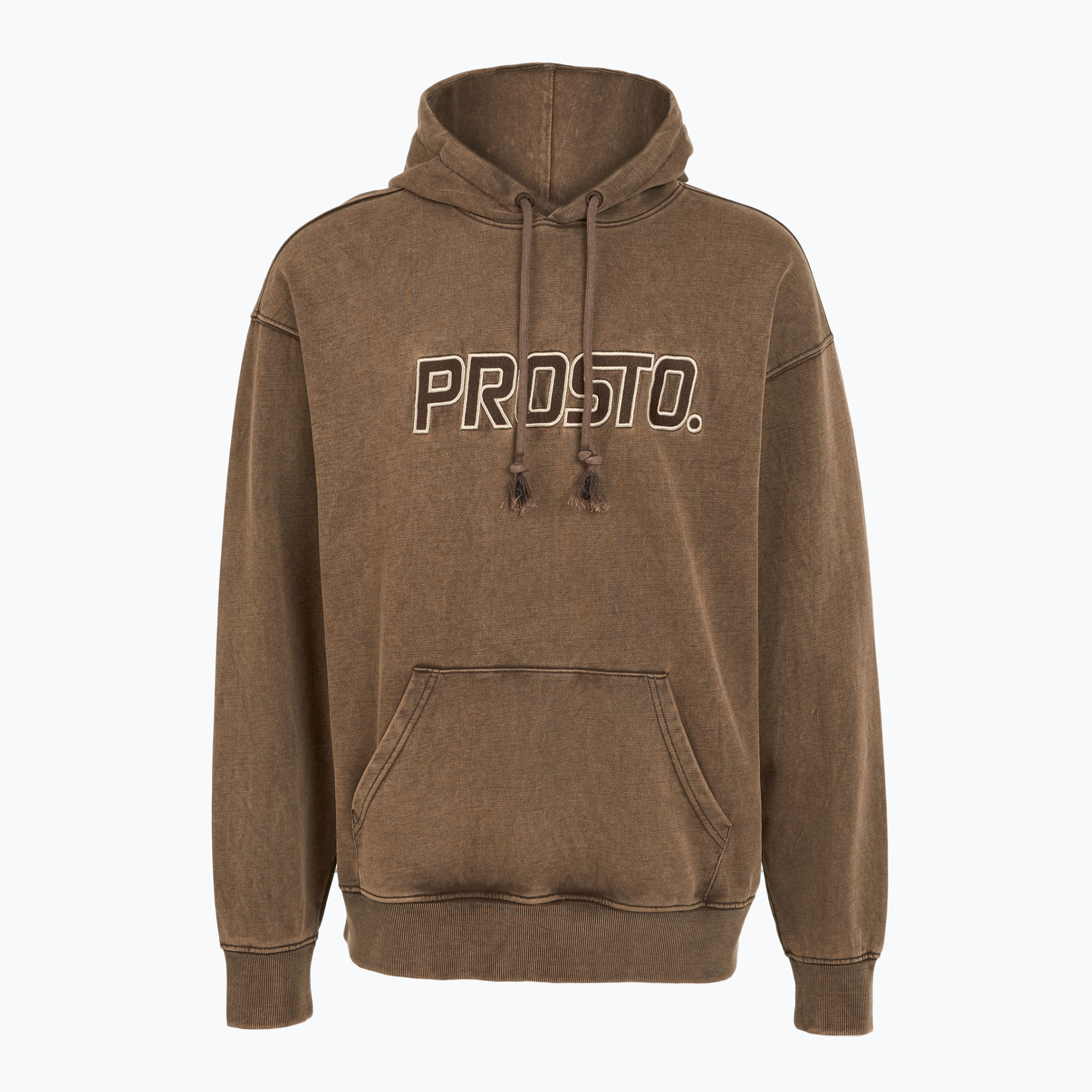 Bluza męska PROSTO Checked Hoodie dark brown 