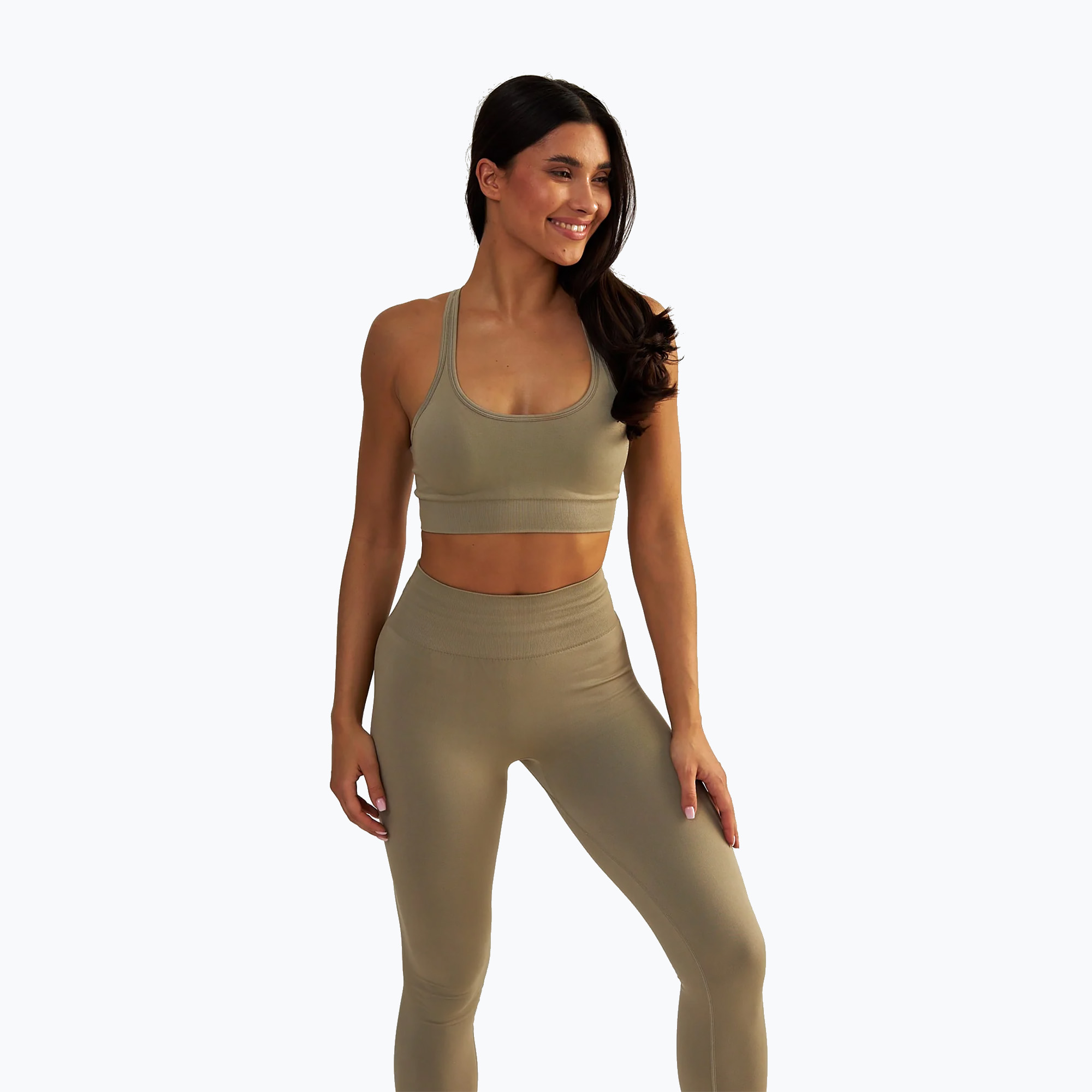 Biustonosz treningowy BeShaped Gym Queen taupe 