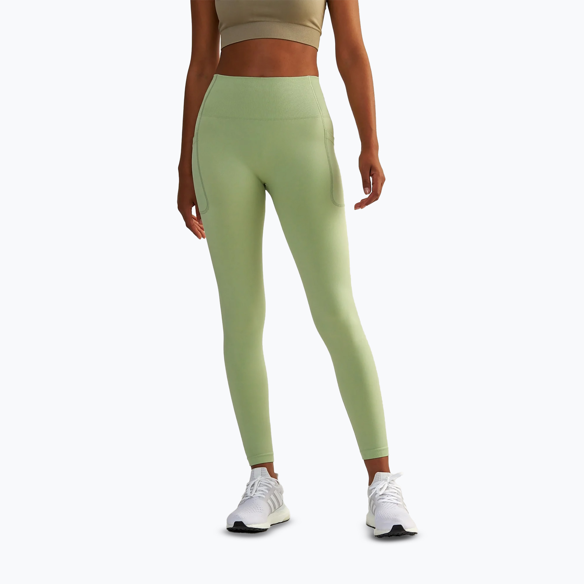 Legginsy treningowe damskie BeShaped Lift Me Up light green 