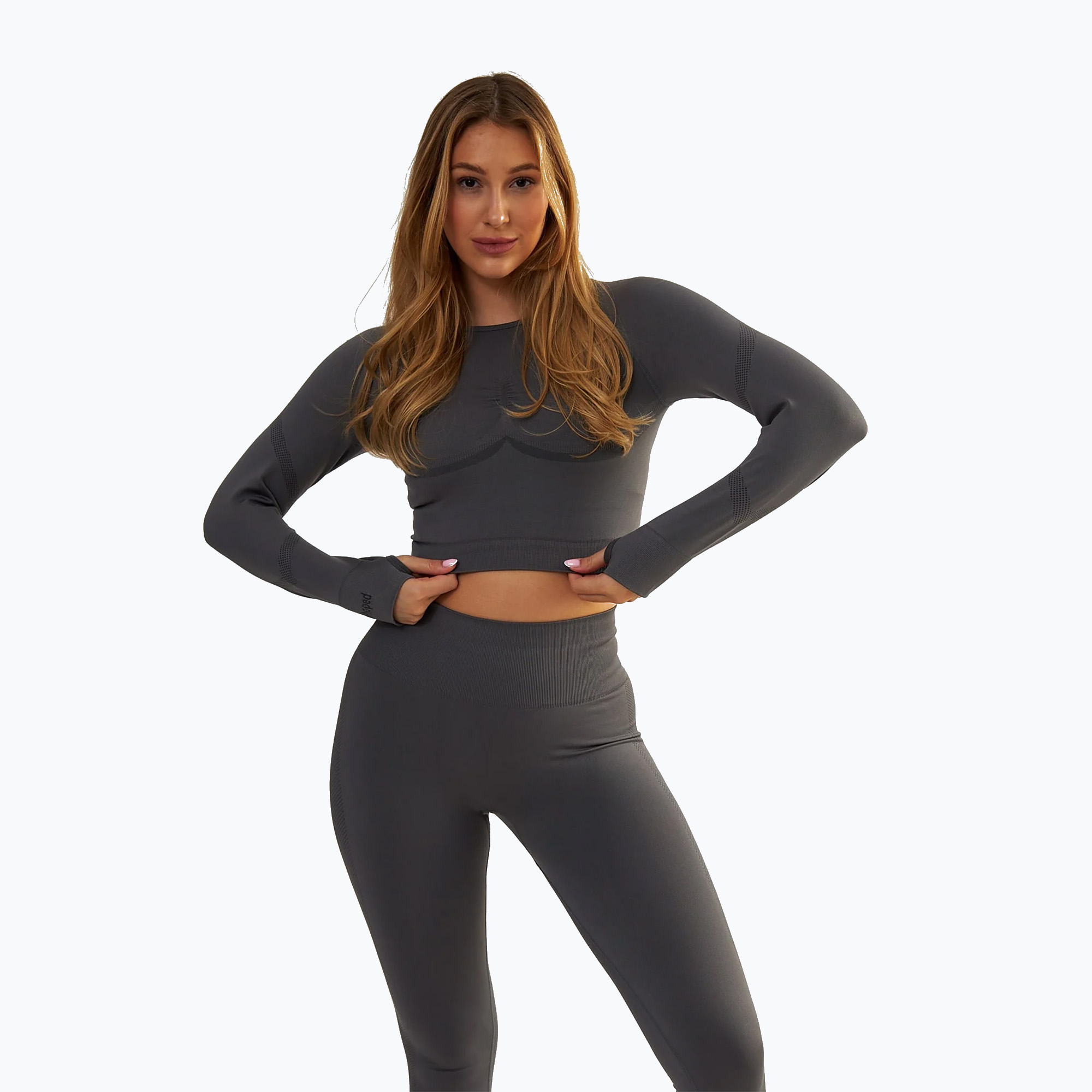 Top treningowy longsleeve damski BeShaped Power Up! grey 