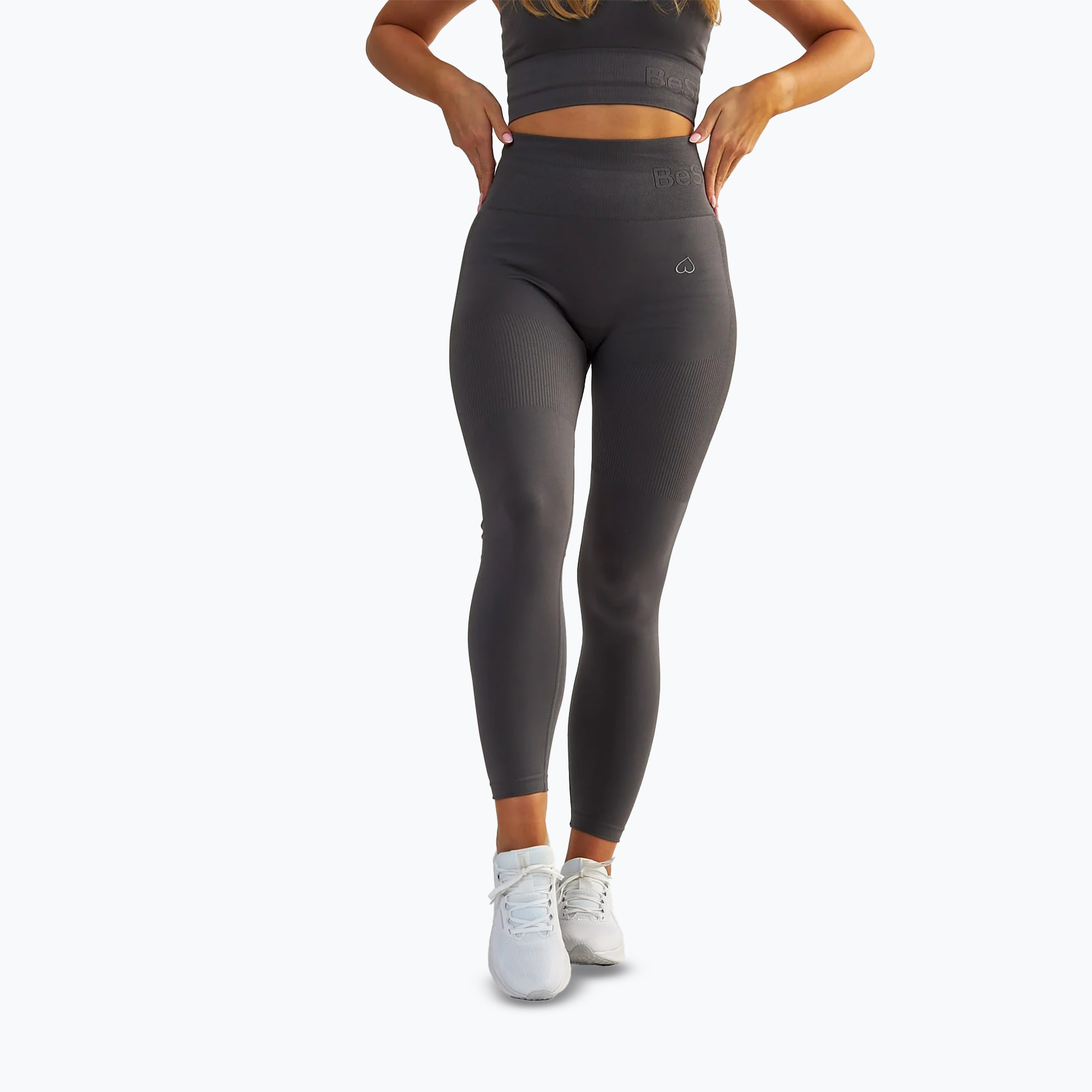 Legginsy treningowe damske BeShaped Body Boost grey 