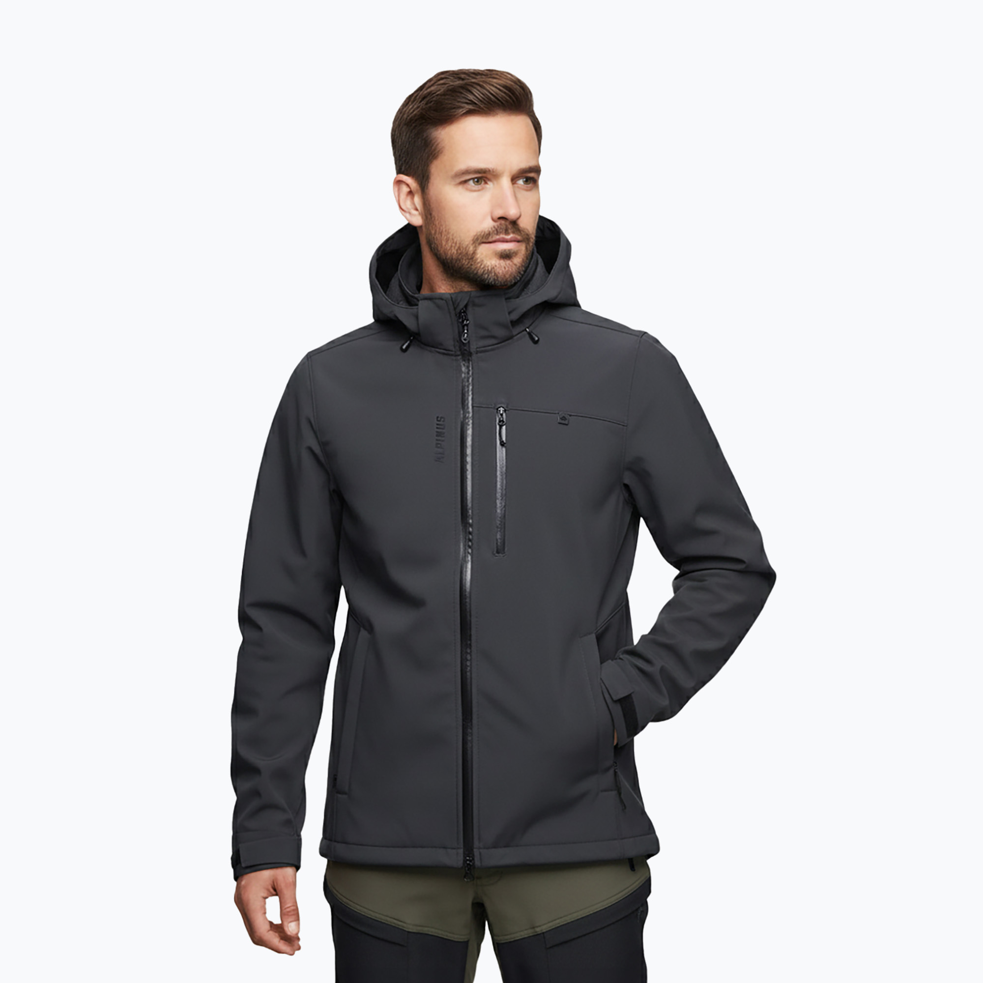 Kurtka softshell męska Alpinus Roignais czarny/grafitowy 