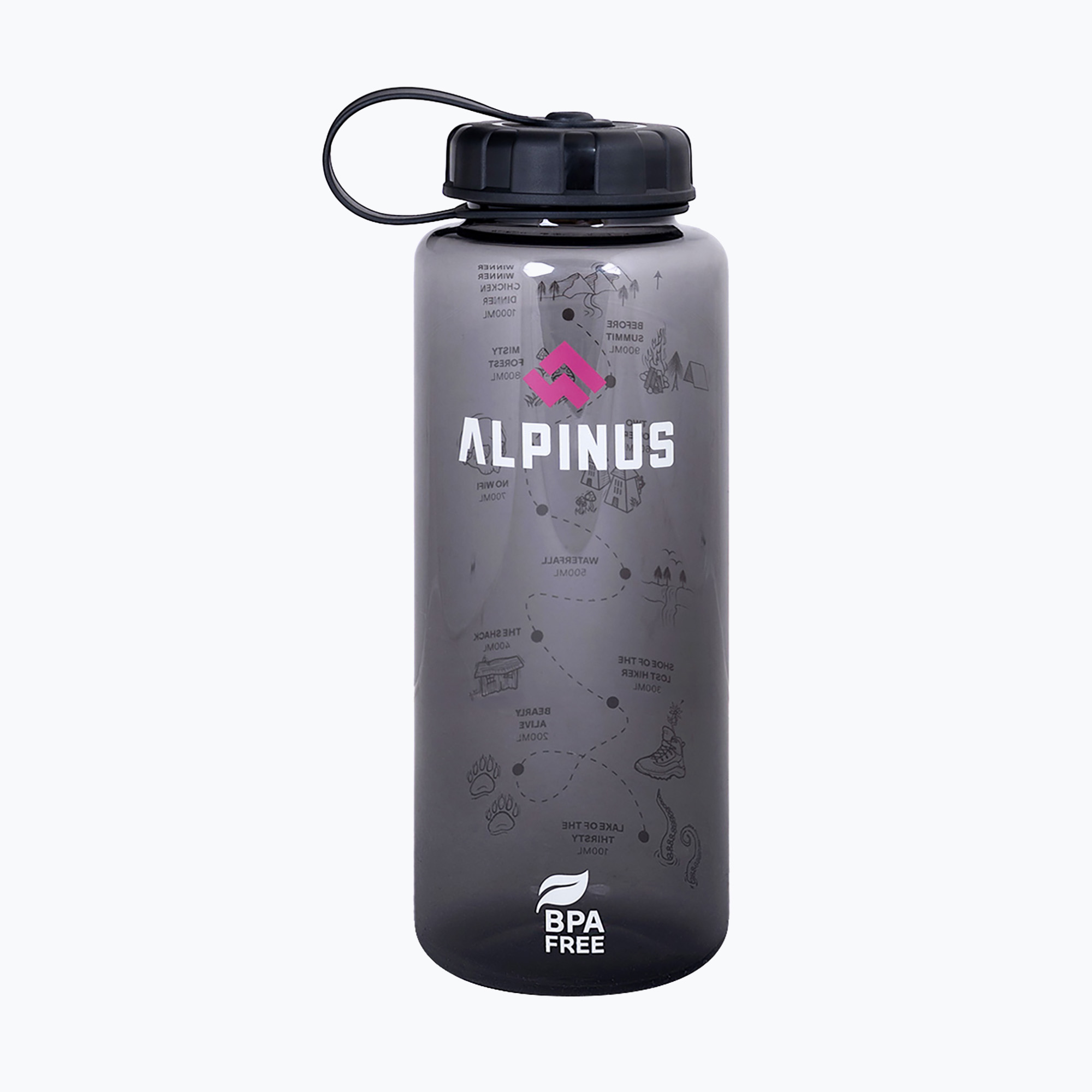 Borraccia da viaggio Alpinus Nuolja 1 l nero (1000 ml) (Nuolja GO11972)