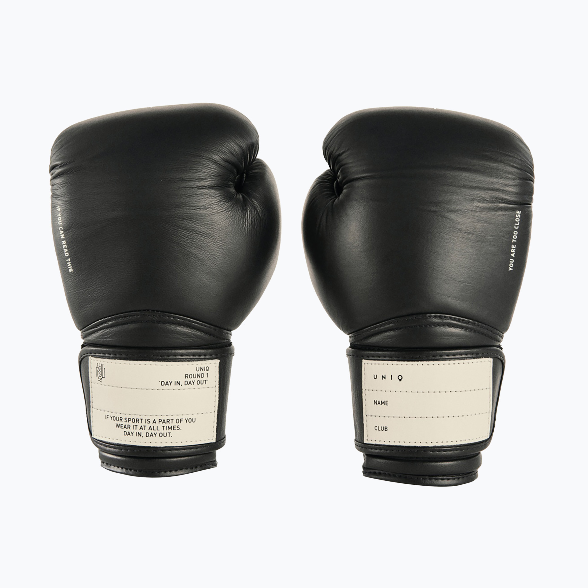 Mănuși de box UNIQ Velcro technical black (Velcro UQBGV-C2-BK)