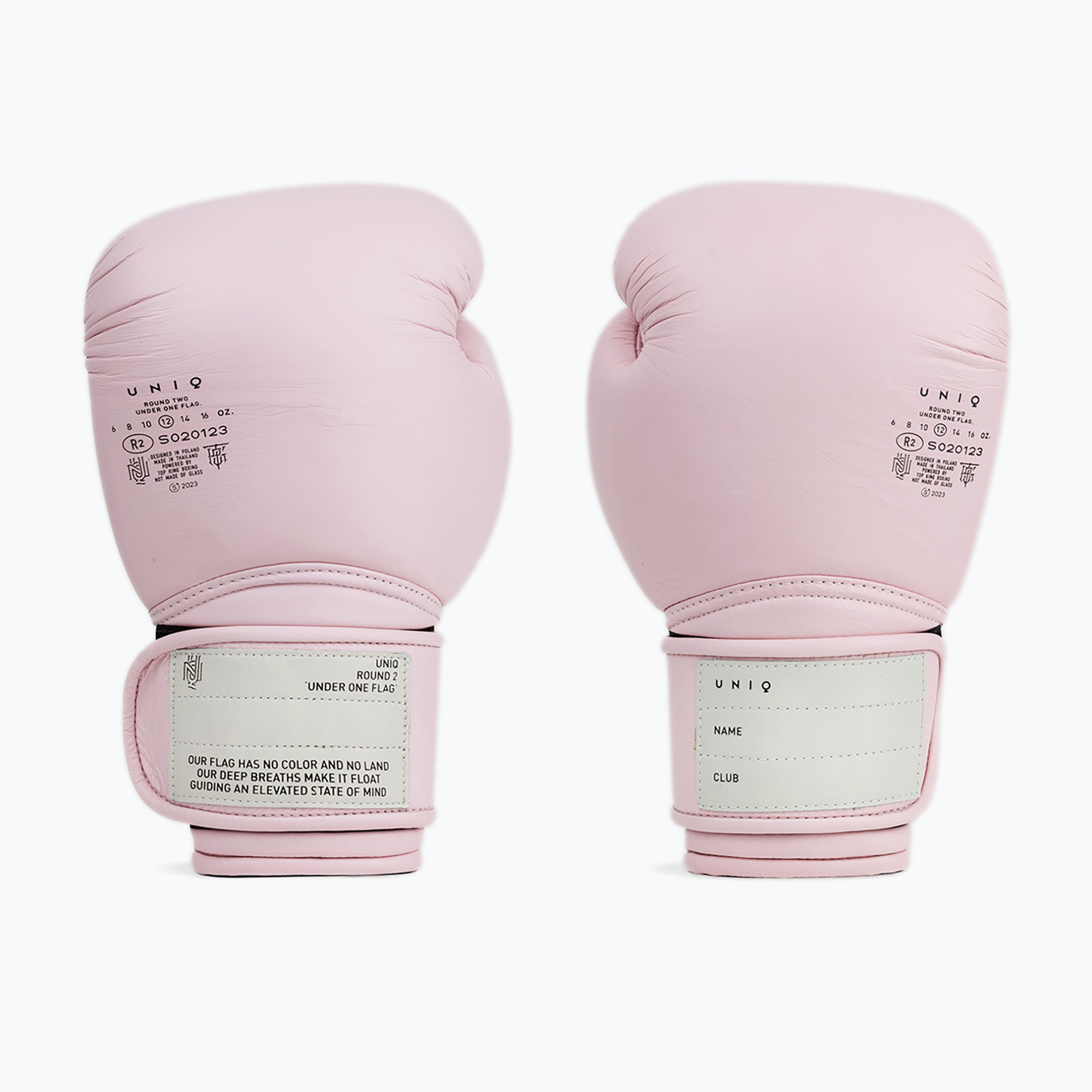 Guanti da boxe UNIQ Velcro rosa chiaro (16 oz) (Velcro UQBGV-C3-PK)