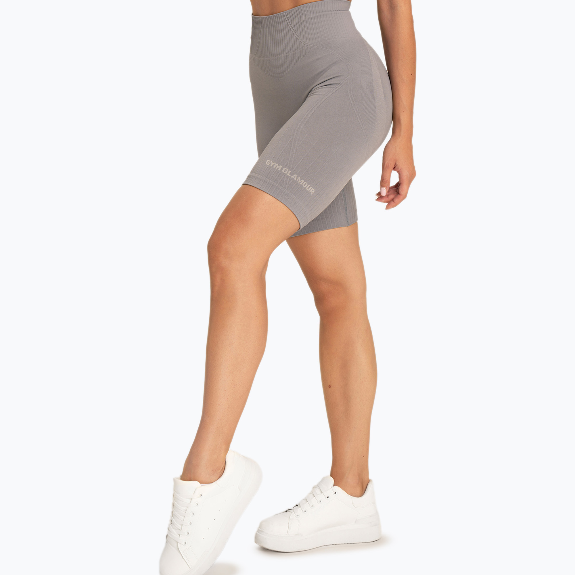 Pantaloncini da allenamento biker da donna Gym Glamour Push Up 2.0 ghost grey (M) (Push Up 2.0 637)