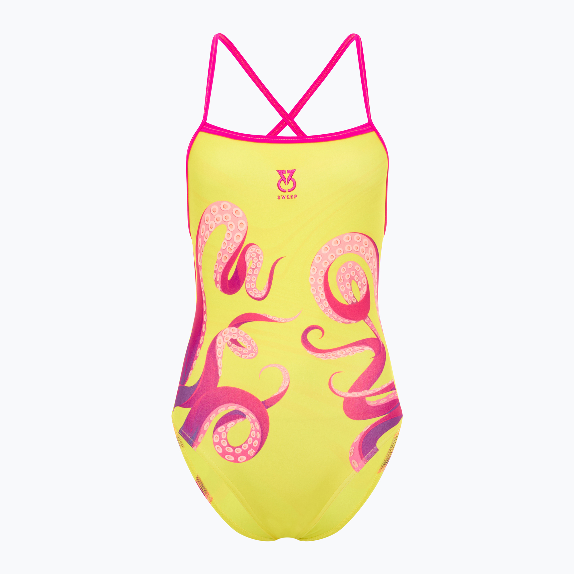 Dámske jednodielne plavky SWEEP Aqua Kraken pink/yellow (Aqua Kraken W044)