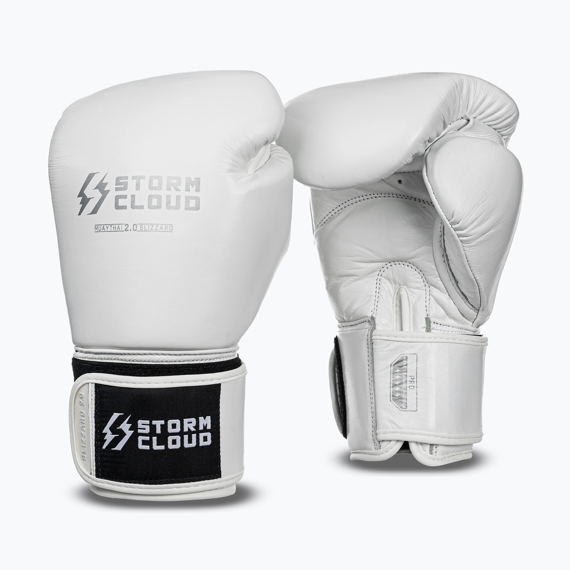 Mănuși de box StormCloud Muay Thai Blizzard 2.0 white/silver