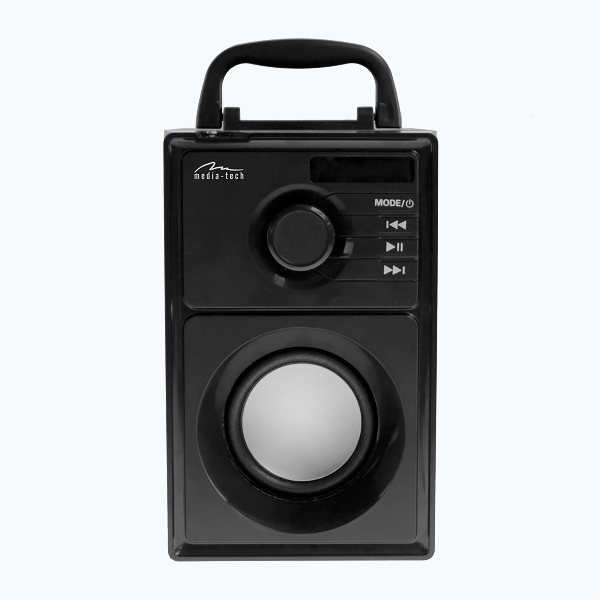 Media-Tech Boombox Silber mobiler Lautsprecher schwarz/silber