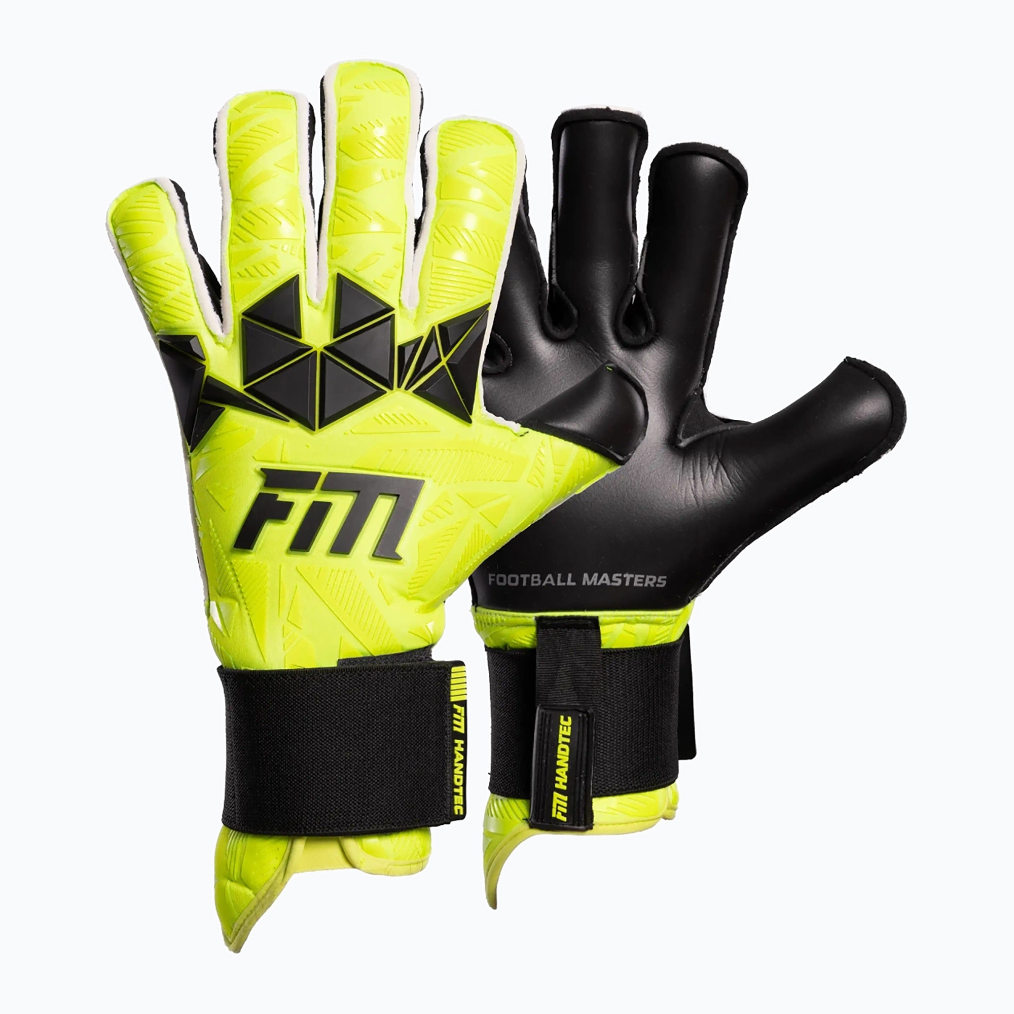 Rękawice bramkarskie Football Masters Invictus X PRO yellow fluo 