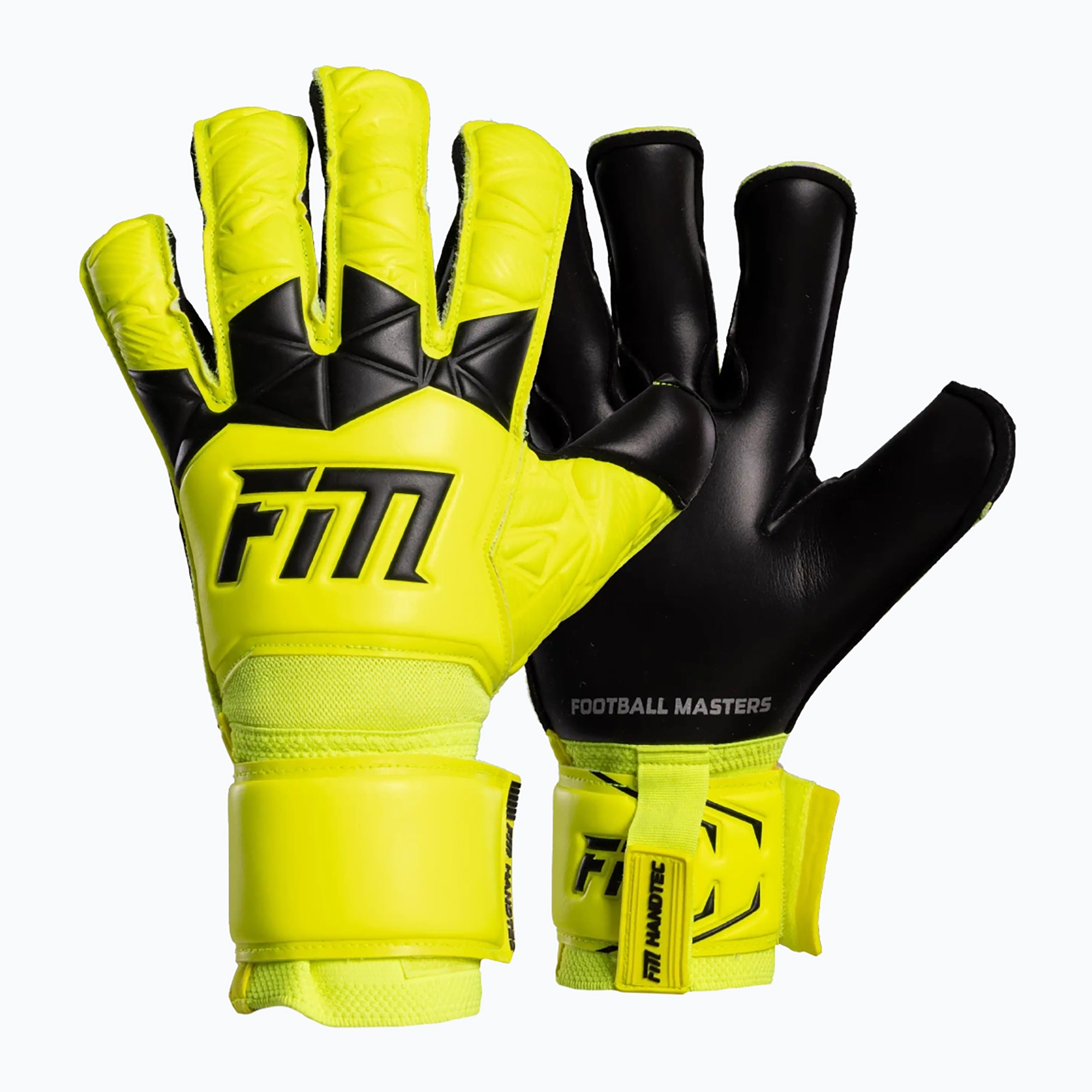 Rękawice bramkarskie Football Masters Invictus X yellow fluo 