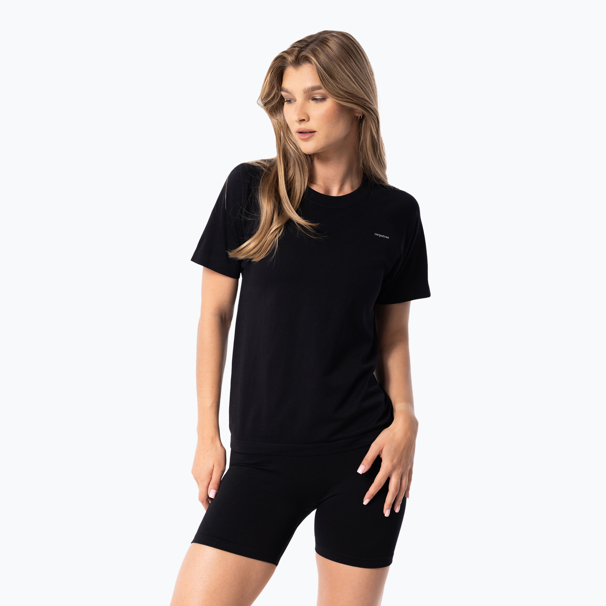 Női edzőpóló Carpatree Simply Seamless pure black (Simply Seamless CP-TS-SS-BLK)