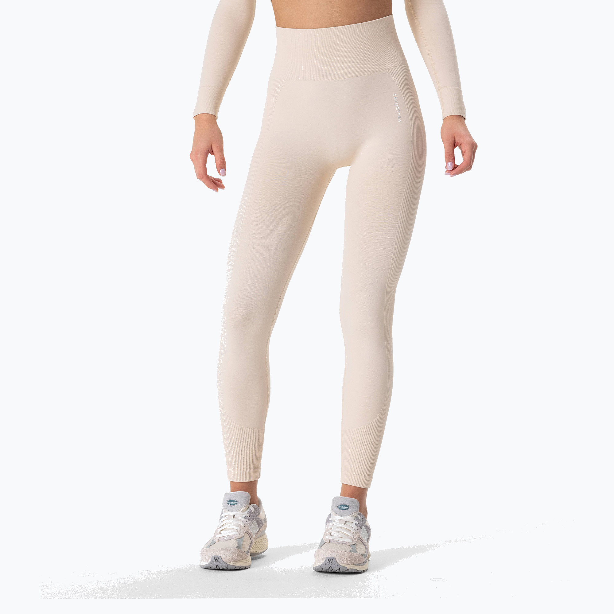 Legginsy treningowe damskie Carpatree Allure Seamless cream beige 