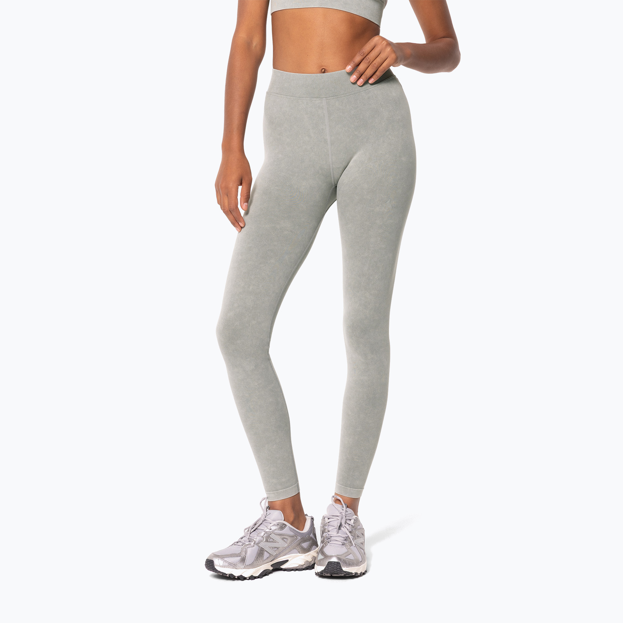 Legginsy treningowe damskie Carpatree Marble Story Seamless dune sage/green 
