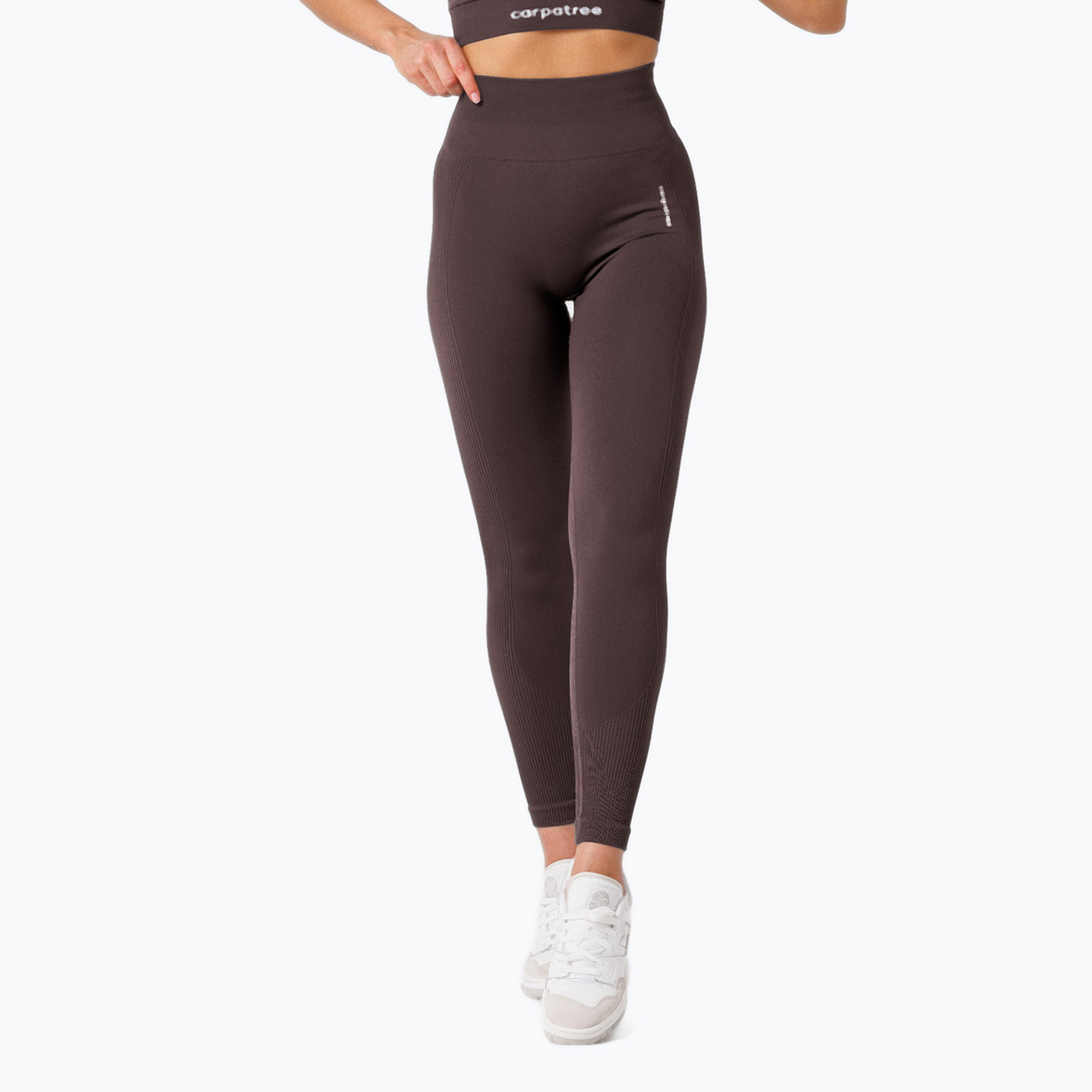 Legginsy treningowe damskie Carpatree Allure Seamless berry brown 
