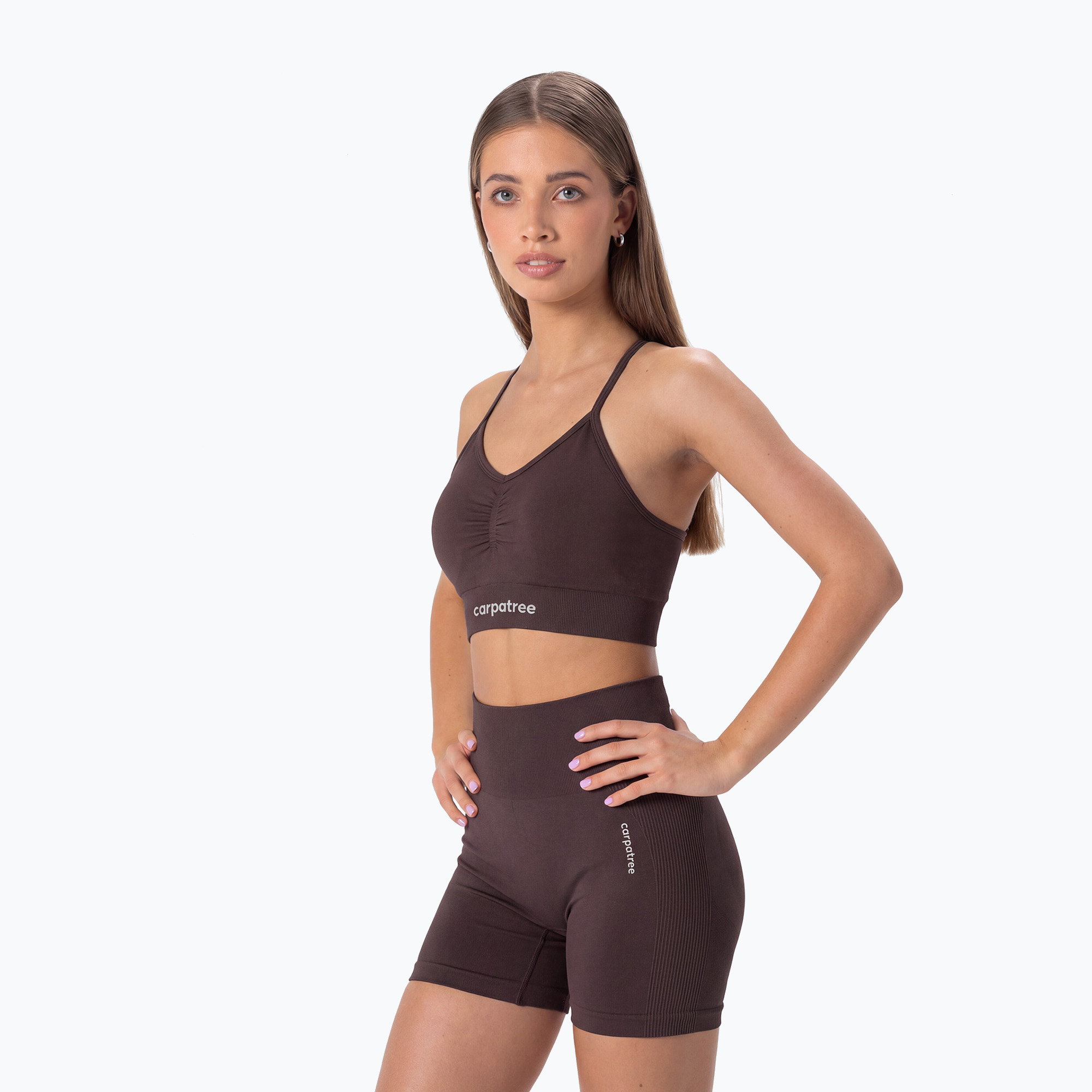 Spodenki treningowe damskie Carpatree Allure Seamless berry brown 
