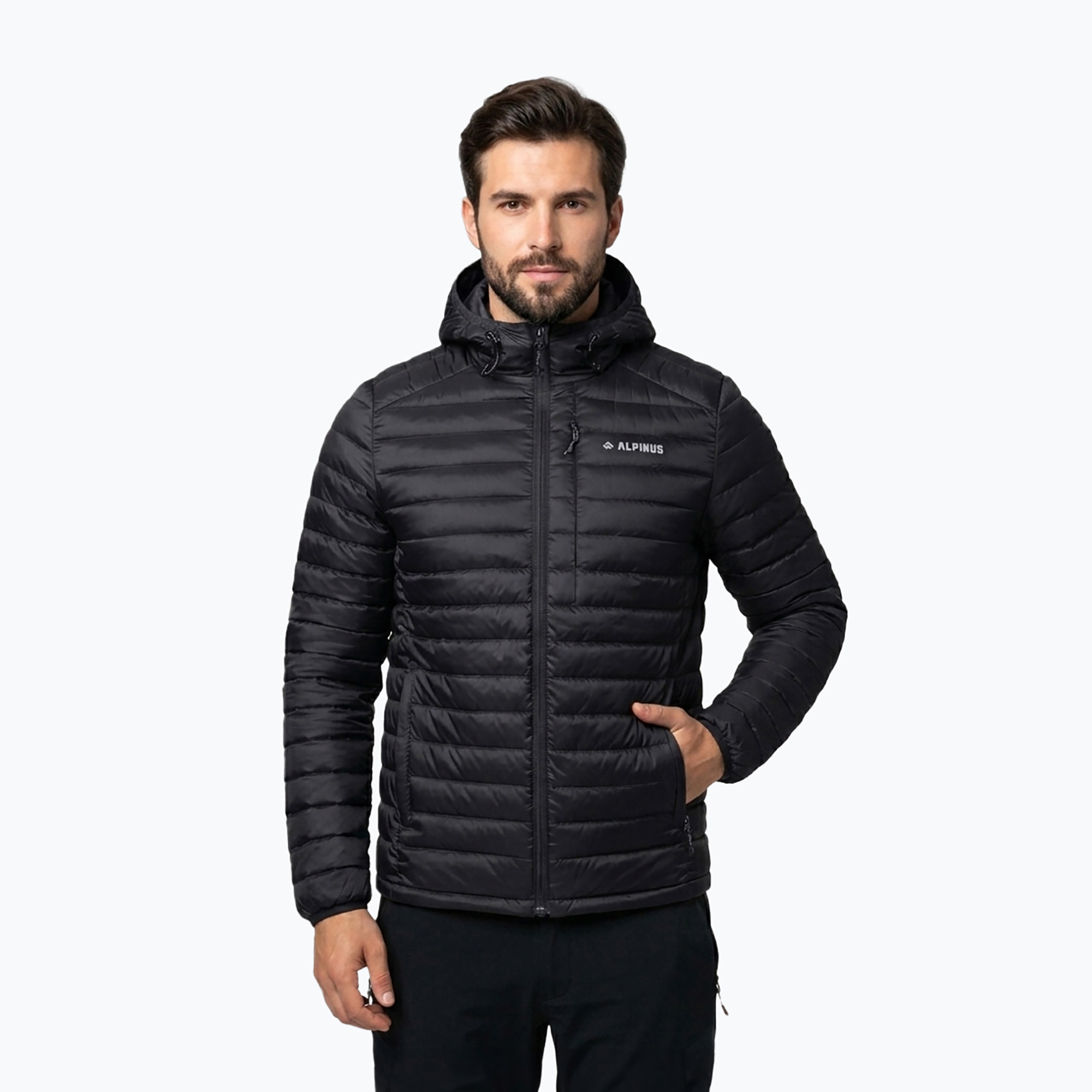 Geacă cu puf pentru bărbați Alpinus Kiruna black