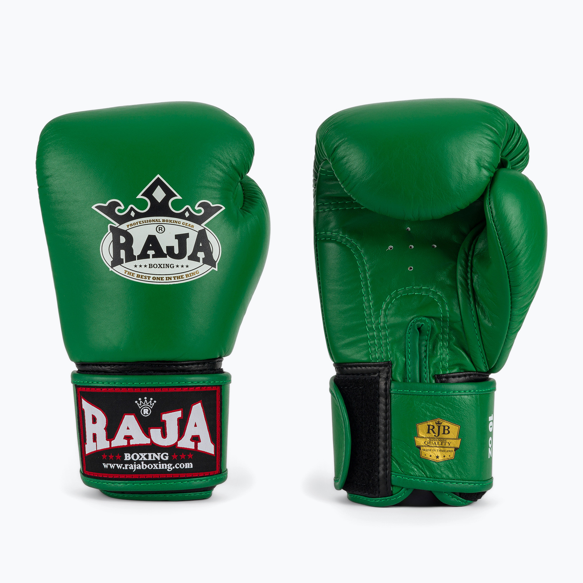 RAJA BOXING Единична стандартна естествена кожа зелени боксови ръкавици