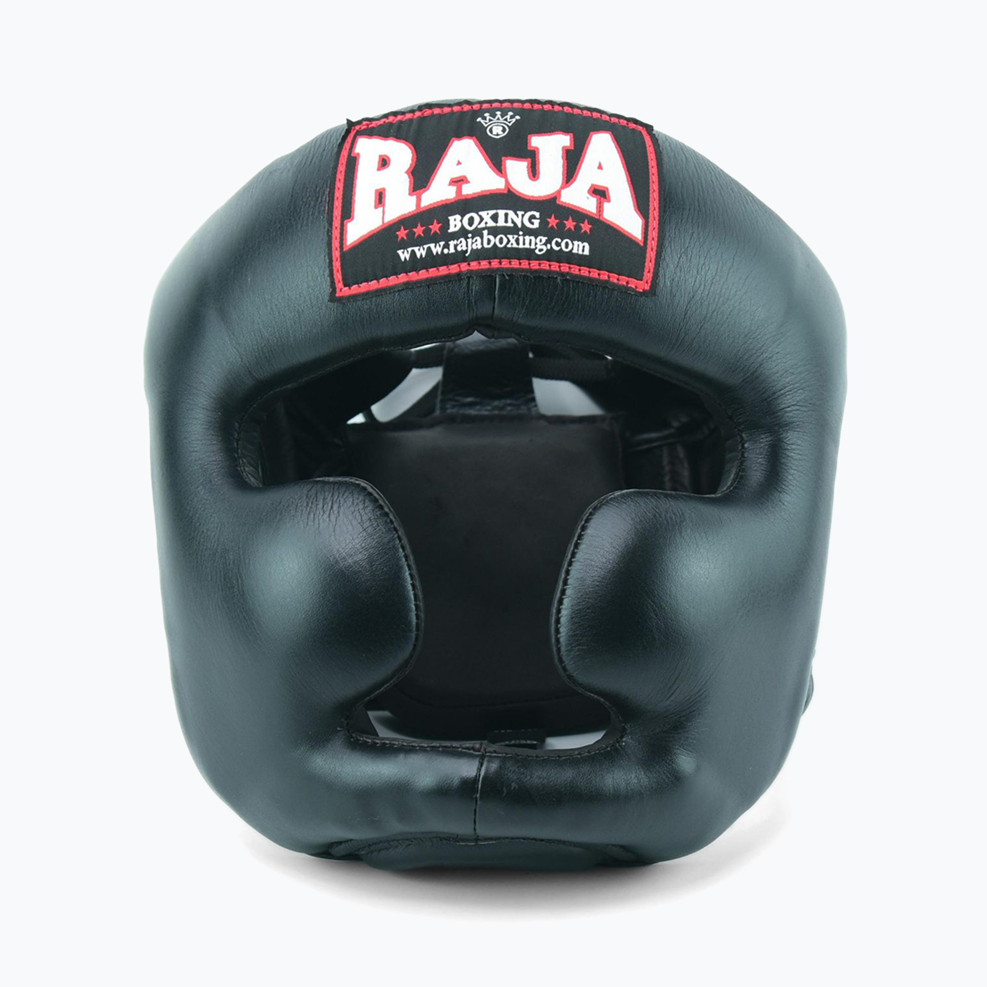 RAJA BOXING Casco da boxe nero semipelle (M) (Semi Leather RHG-SL-1-BC)