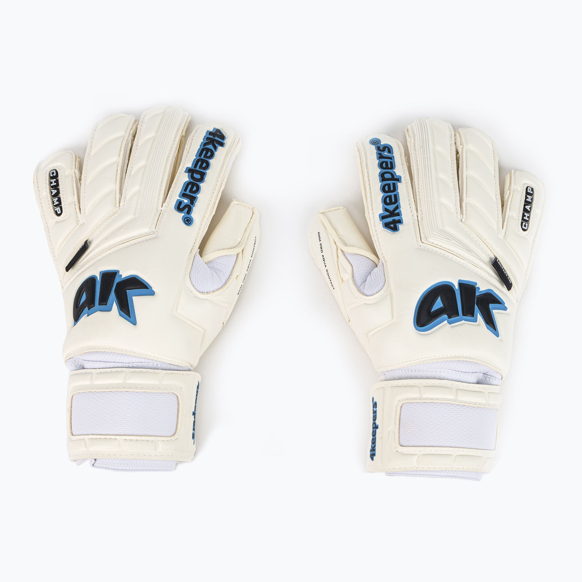 Rękawice bramkarskie 4keepers Champ AQ Contact V HB biały/niebieski 