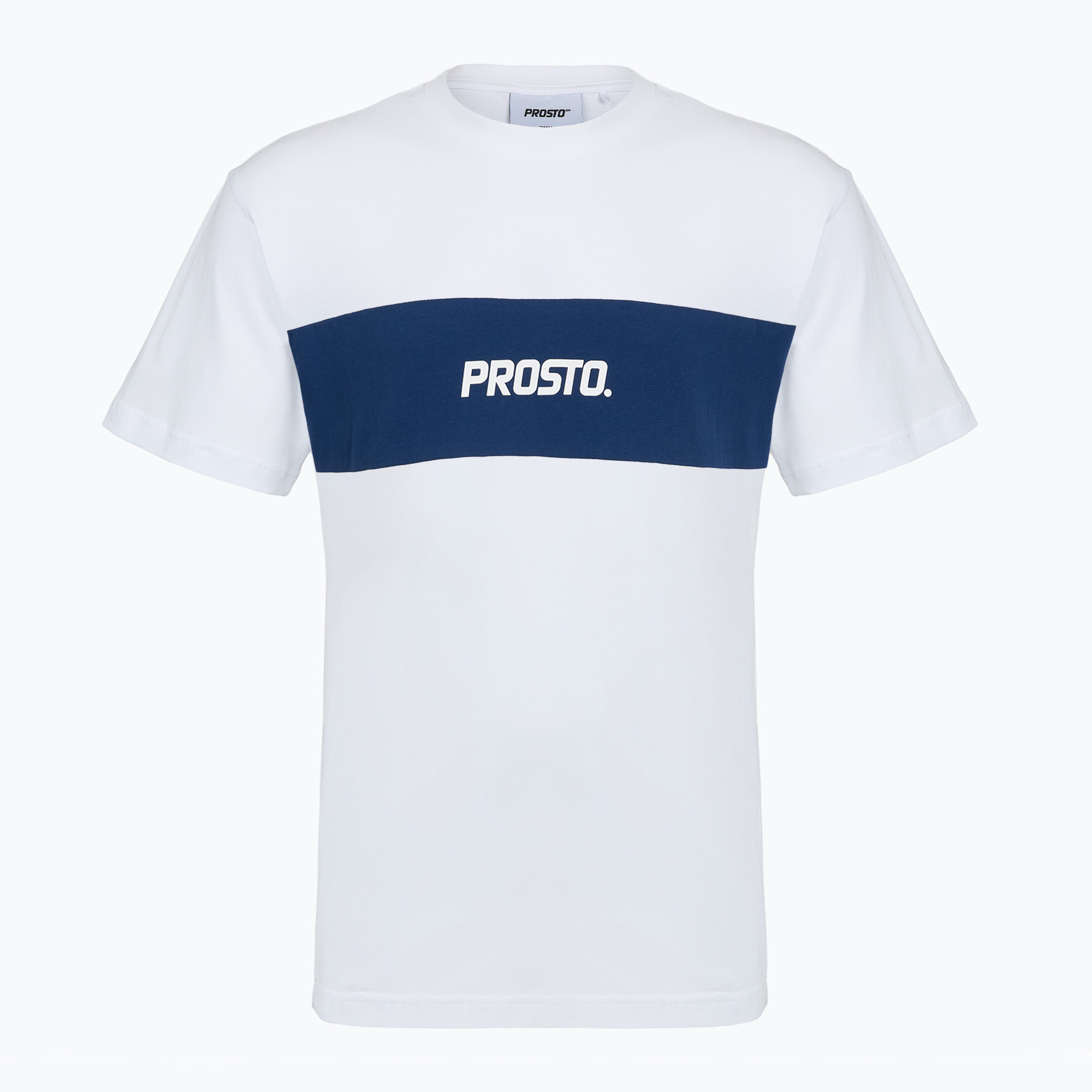 Мъжка тениска PROSTO Root white/navy blue