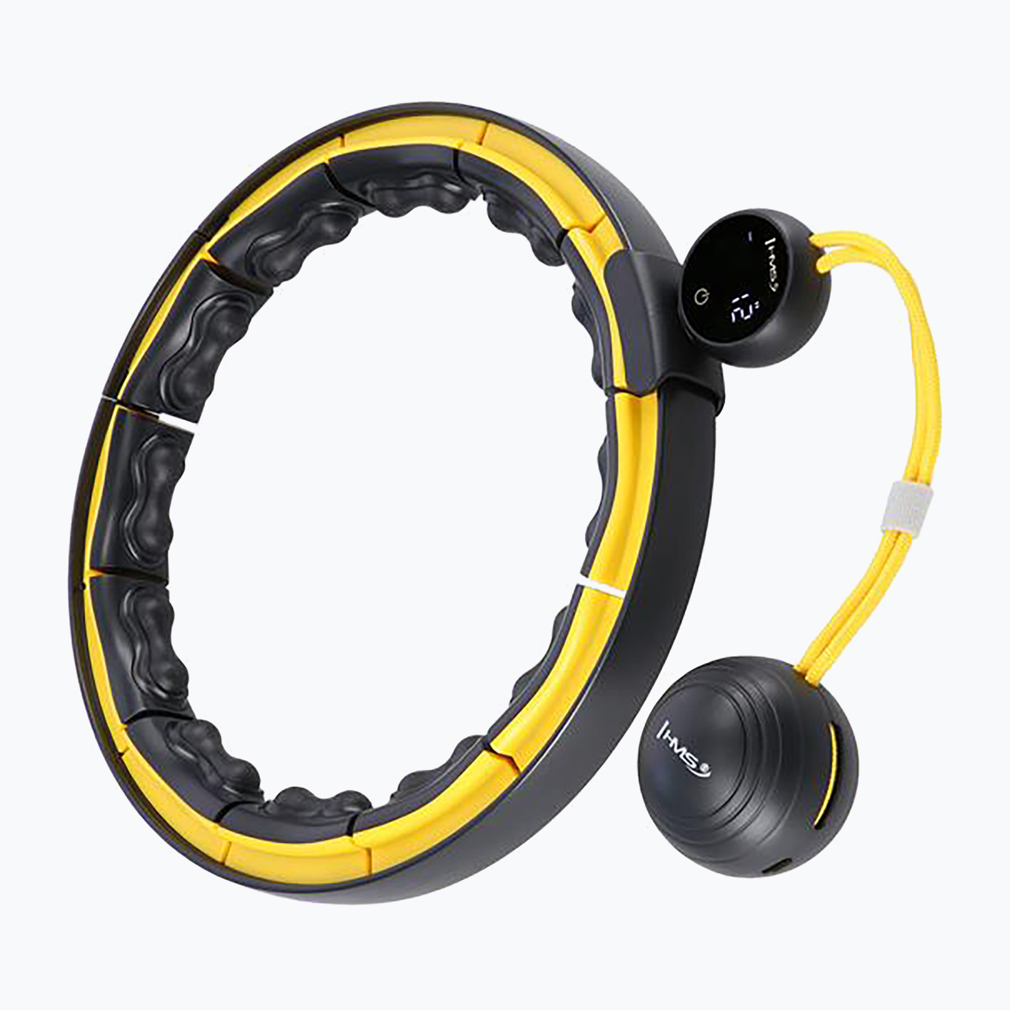 Hula hoop cu greutate și contor HMS HHM21 negru/galben