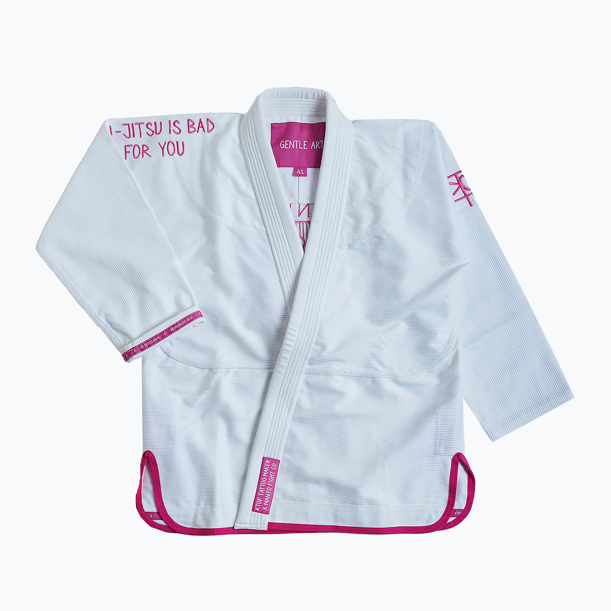 GI for Brazilian jiu-jitsu men's MANTO Balaclava white MNG982_WHT/PIN (A3)